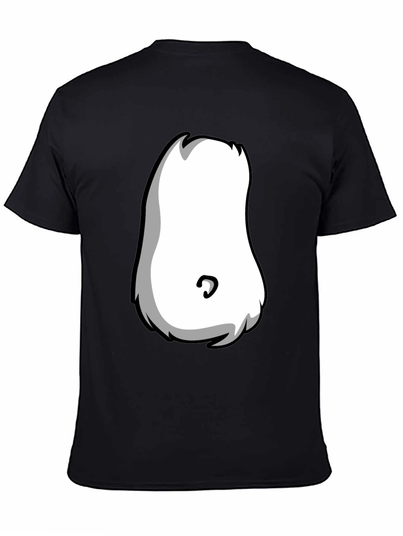 Cartoon Character Belly T-Shirt - Black