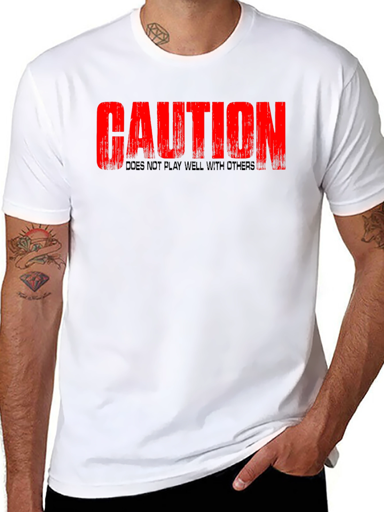 Caution T-Shirt - Does Not Play Well With Others