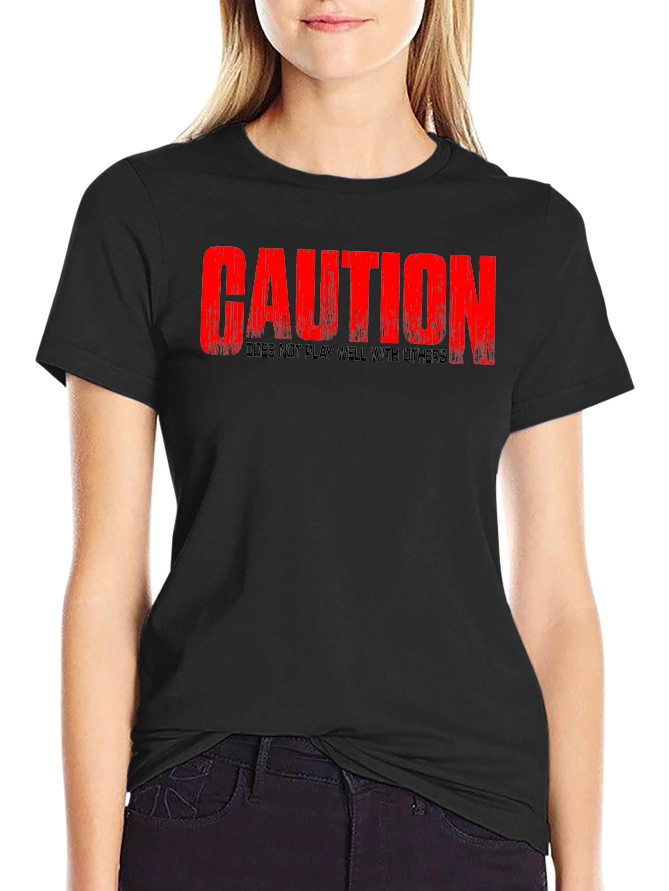 Caution T-Shirt - Does Not Play Well With Others