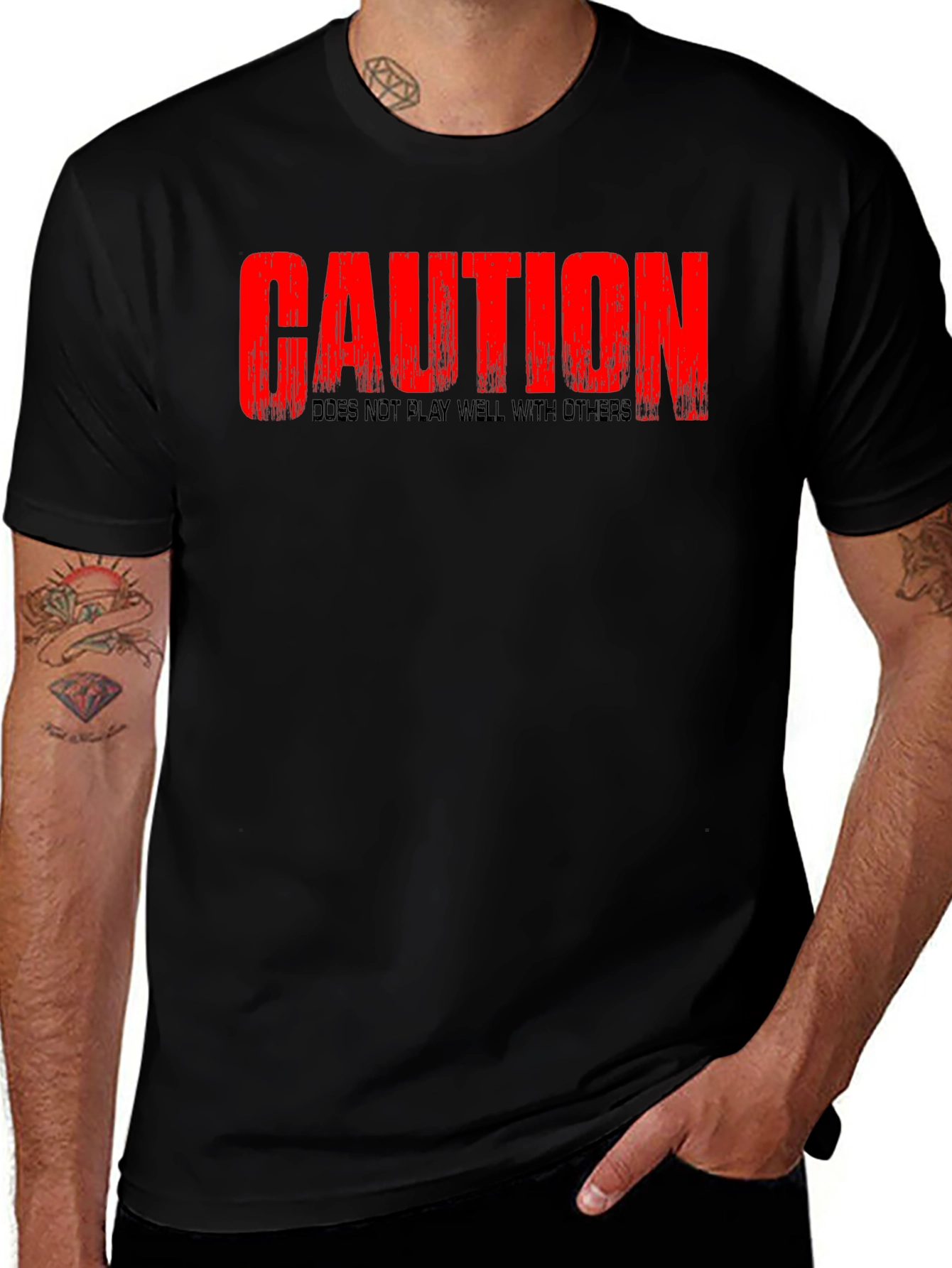 Caution T-Shirt - Does Not Play Well With Others