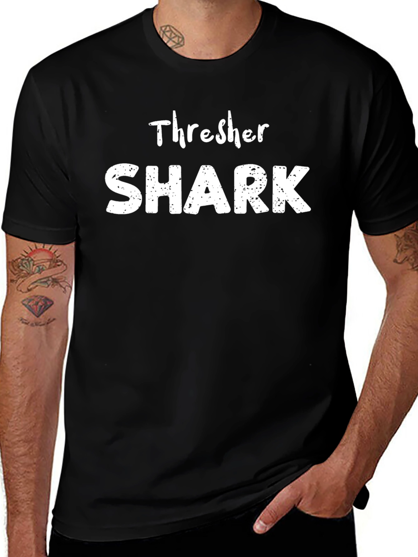 Thresher Shark Graphic Tee - Black Cotton