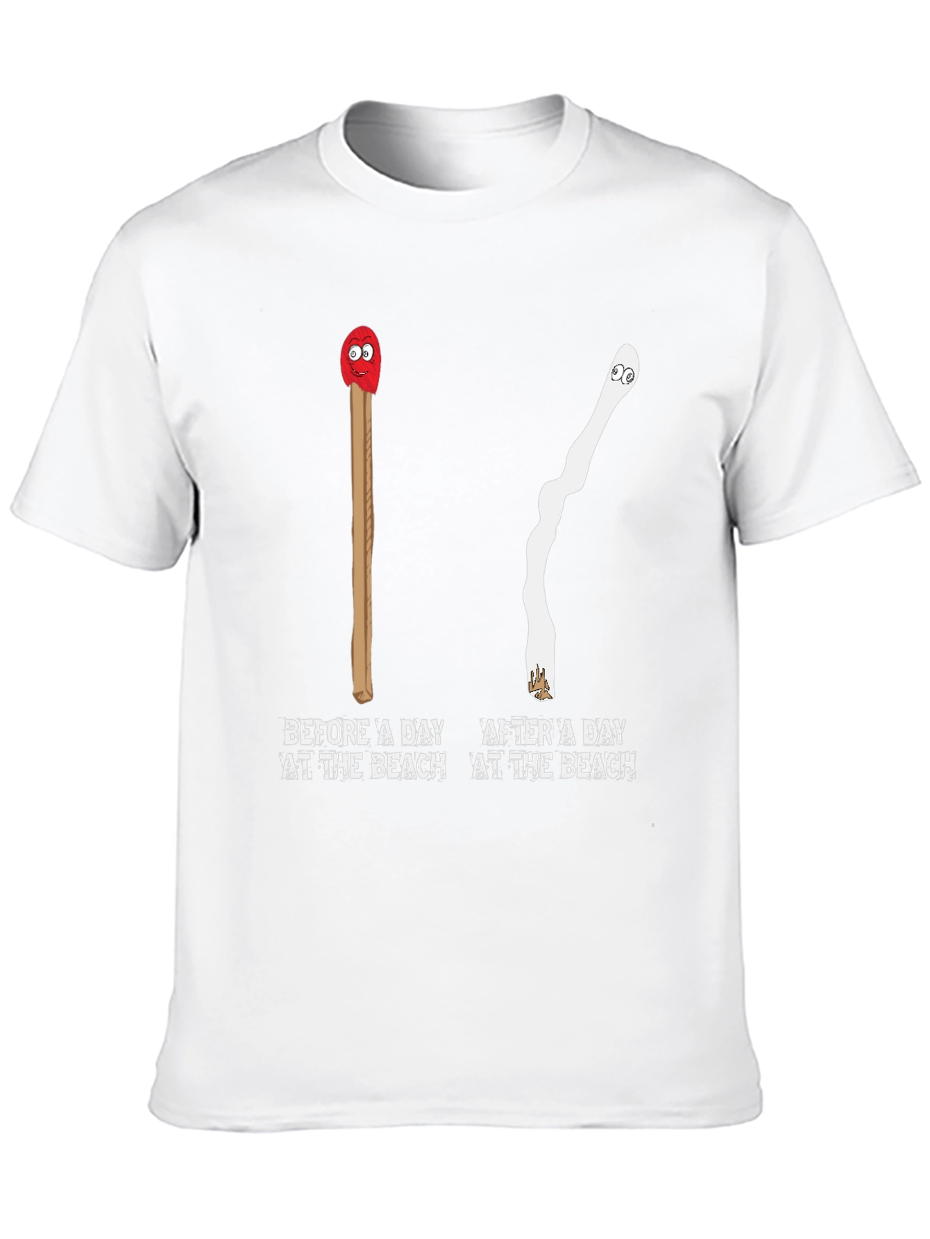 Humorous Beach Day Matchstick T-Shirt