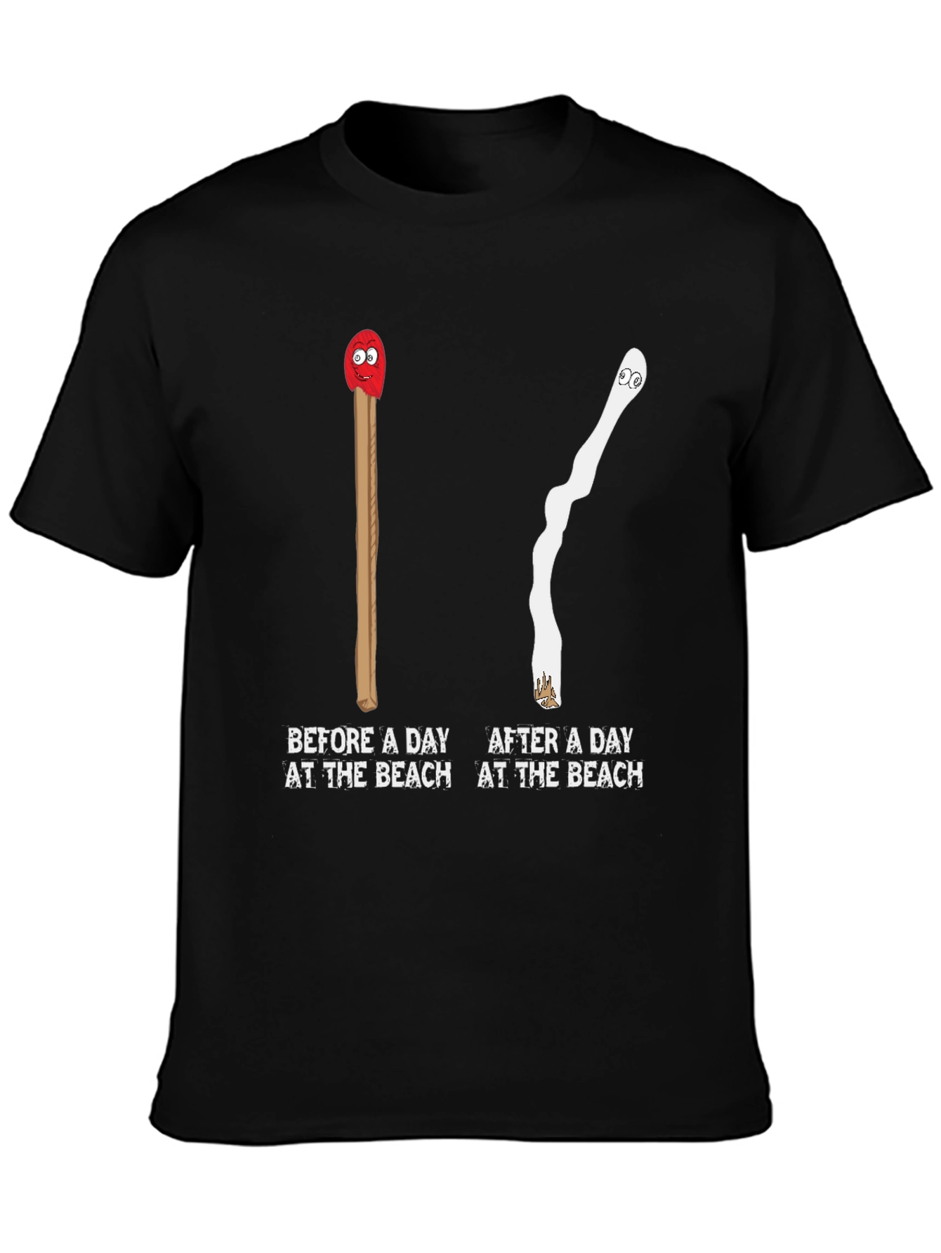 Humorous Beach Day Matchstick T-Shirt