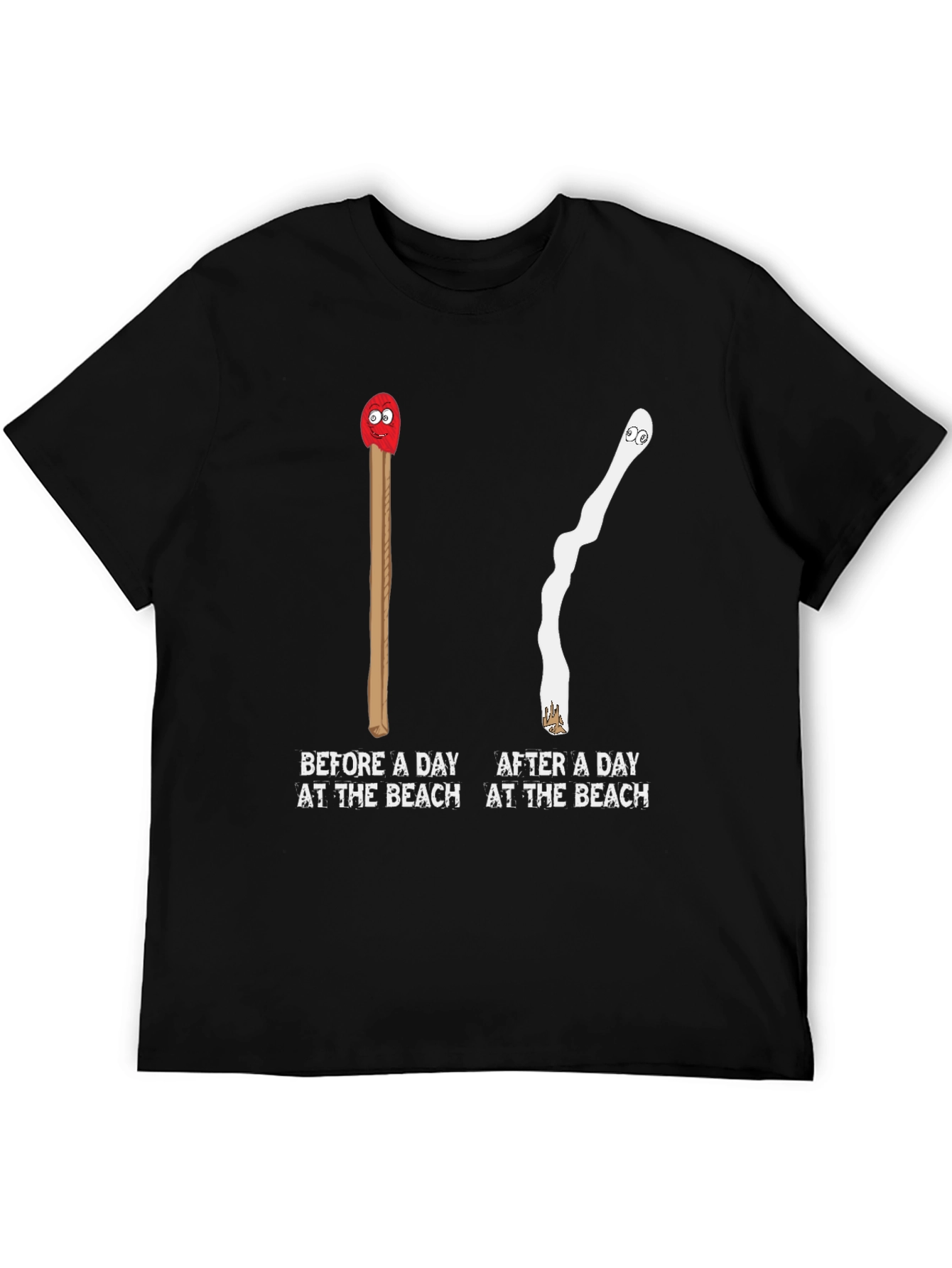 Humorous Beach Day Matchstick T-Shirt