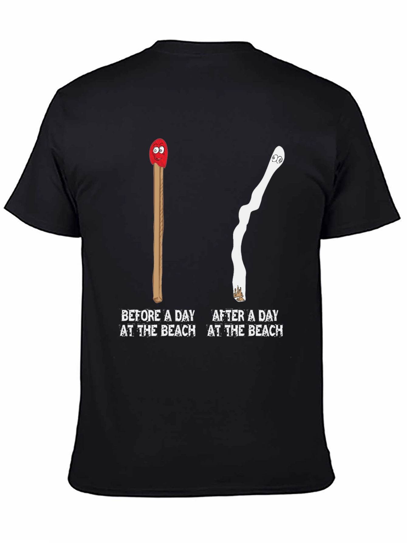 Humorous Beach Day Matchstick T-Shirt