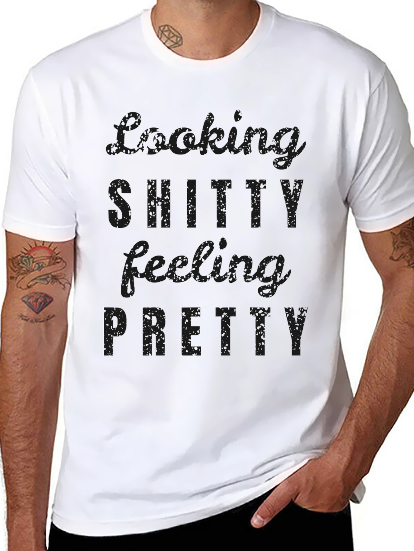 Looking Shitty Feeling Pretty Black Graphic Tee