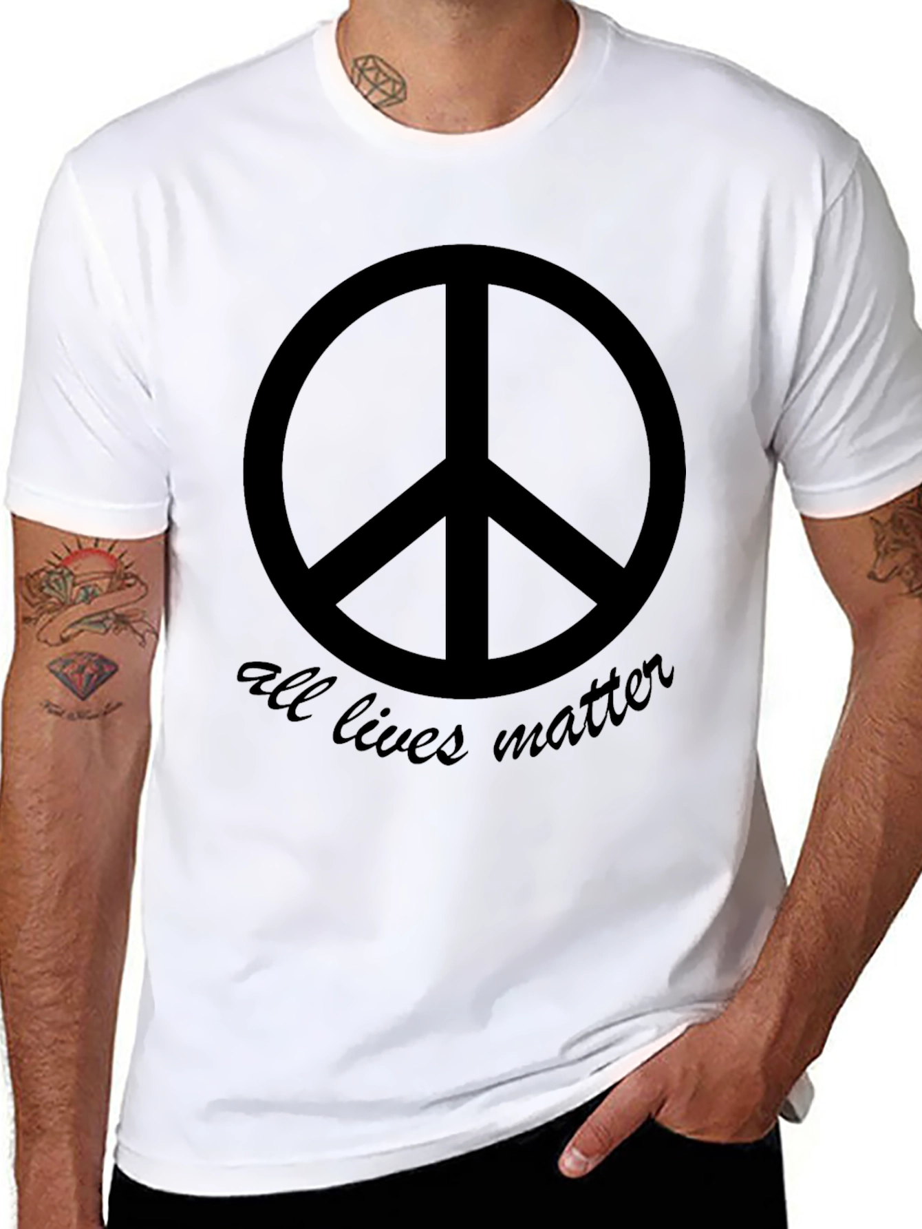 Peace Sign All Lives Matter Graphic Tee