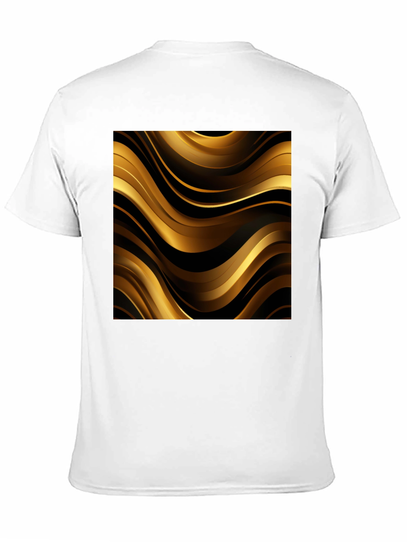 Stylish Black Tee with Abstract Gold Design