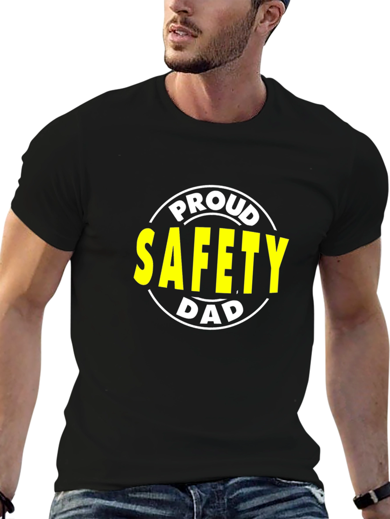 Proud Safety Dad T-Shirt - Black Graphic Tee