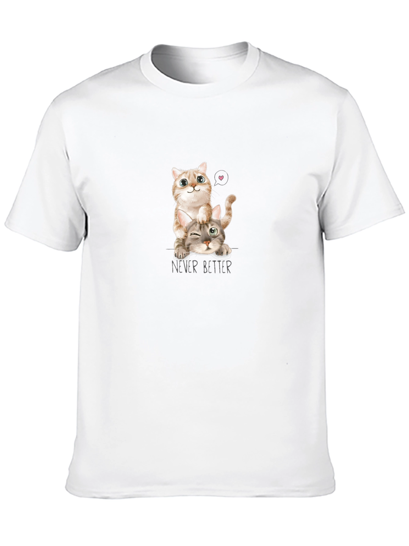 Cute Cats Graphic Black T-Shirt