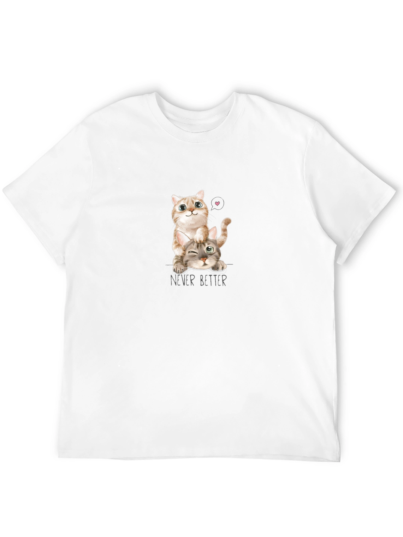 Cute Cats Graphic Black T-Shirt