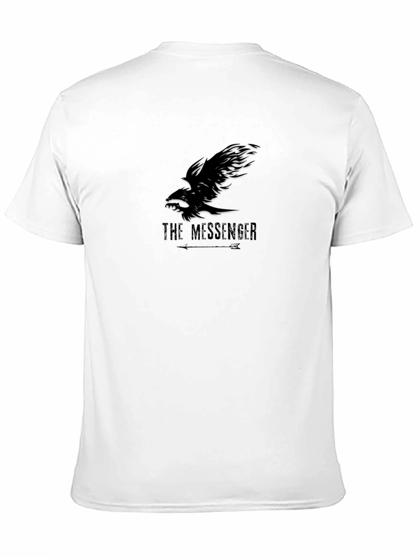 The Messenger Graphic T-Shirt - Raven Design Black Tee