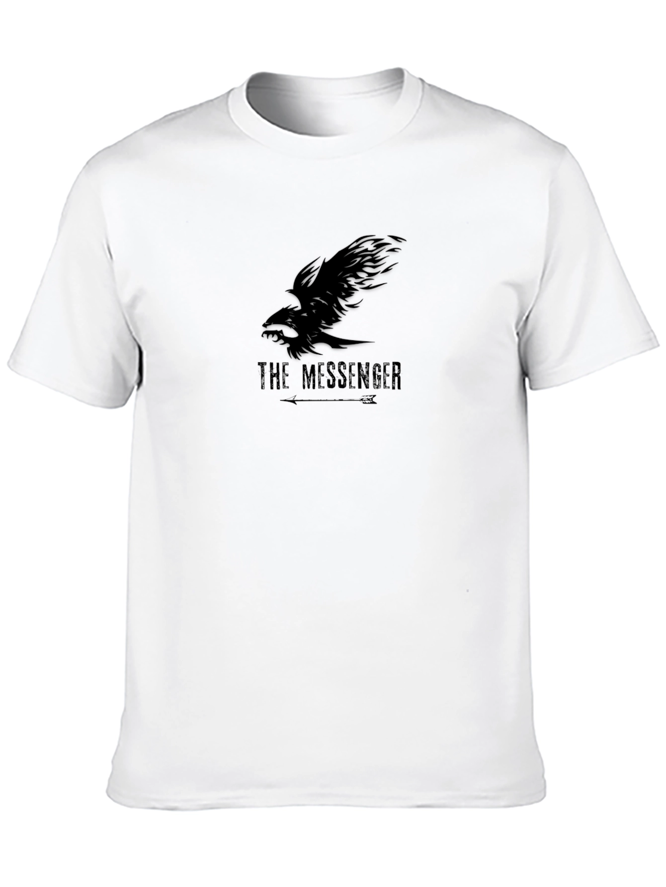 The Messenger Graphic T-Shirt - Raven Design Black Tee