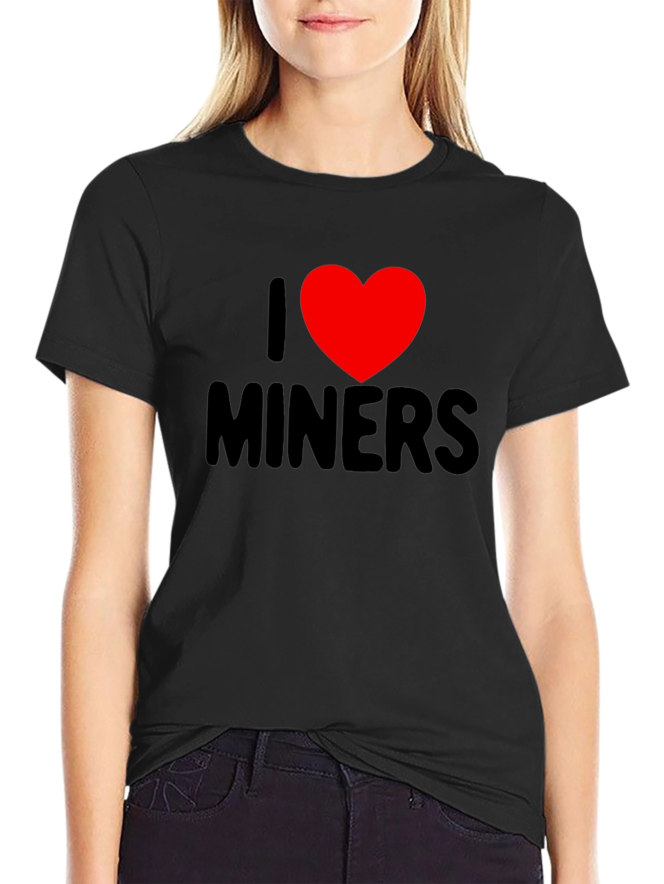 I Heart Miners Graphic Tee - Black Cotton T-Shirt