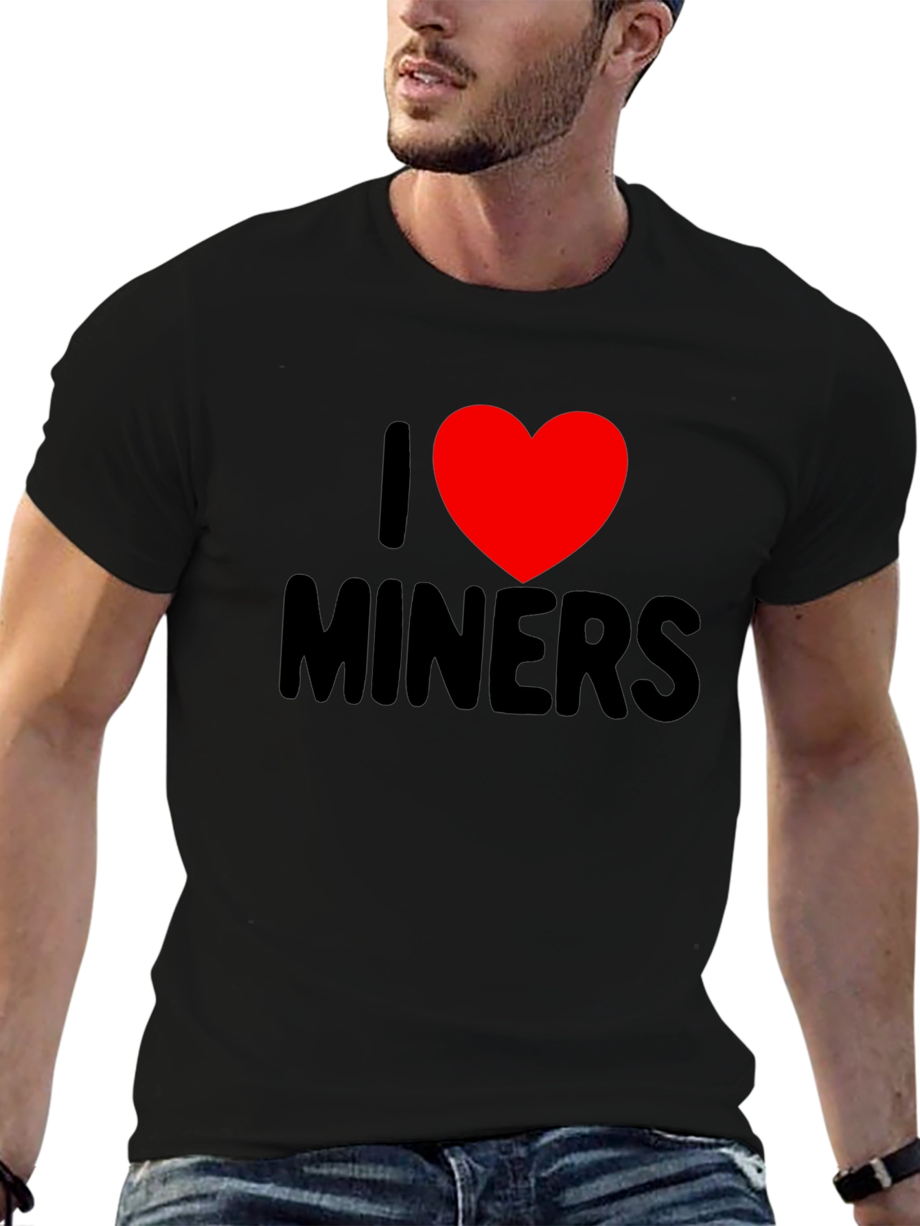 I Heart Miners Graphic Tee - Black Cotton T-Shirt
