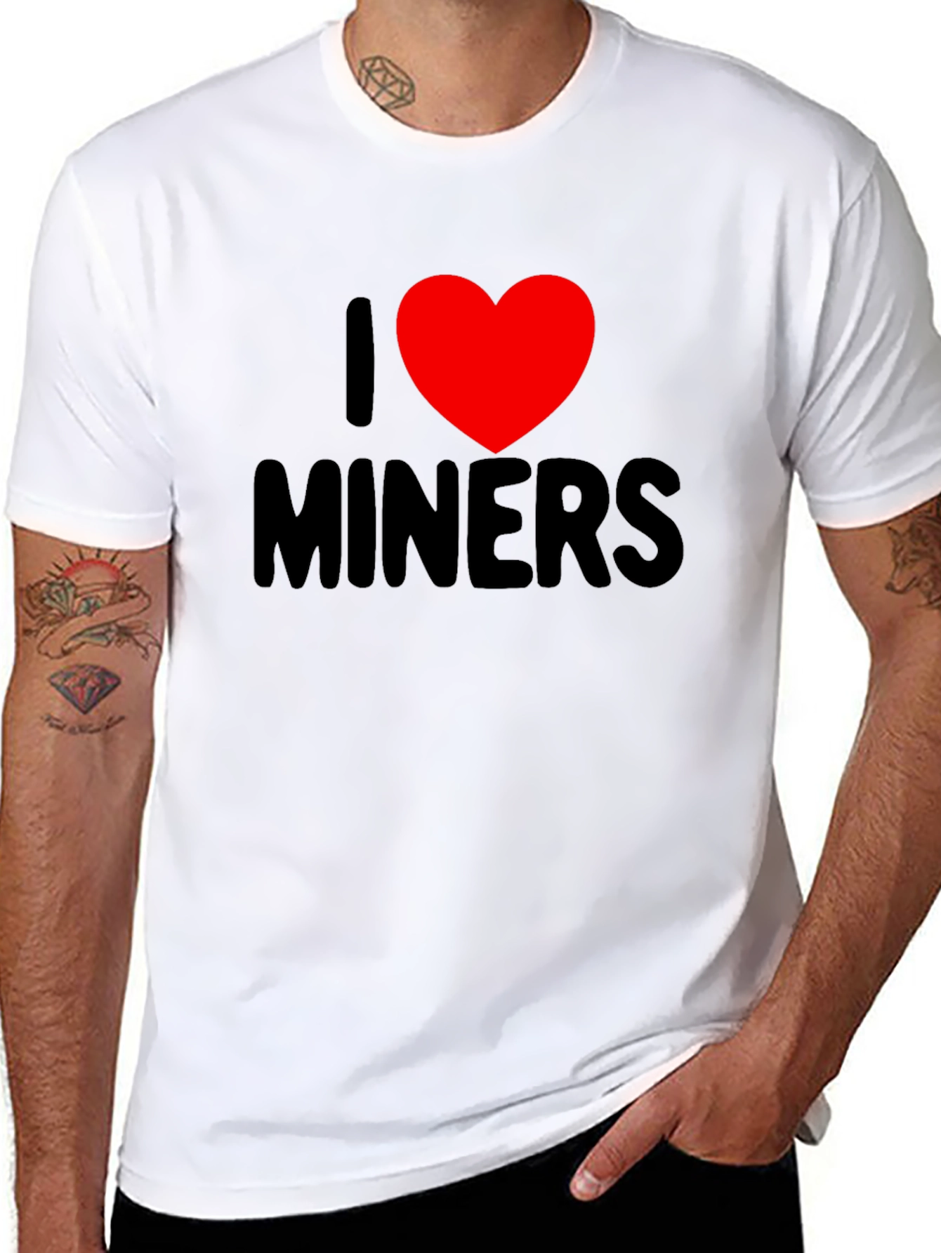I Heart Miners Graphic Tee - Black Cotton T-Shirt