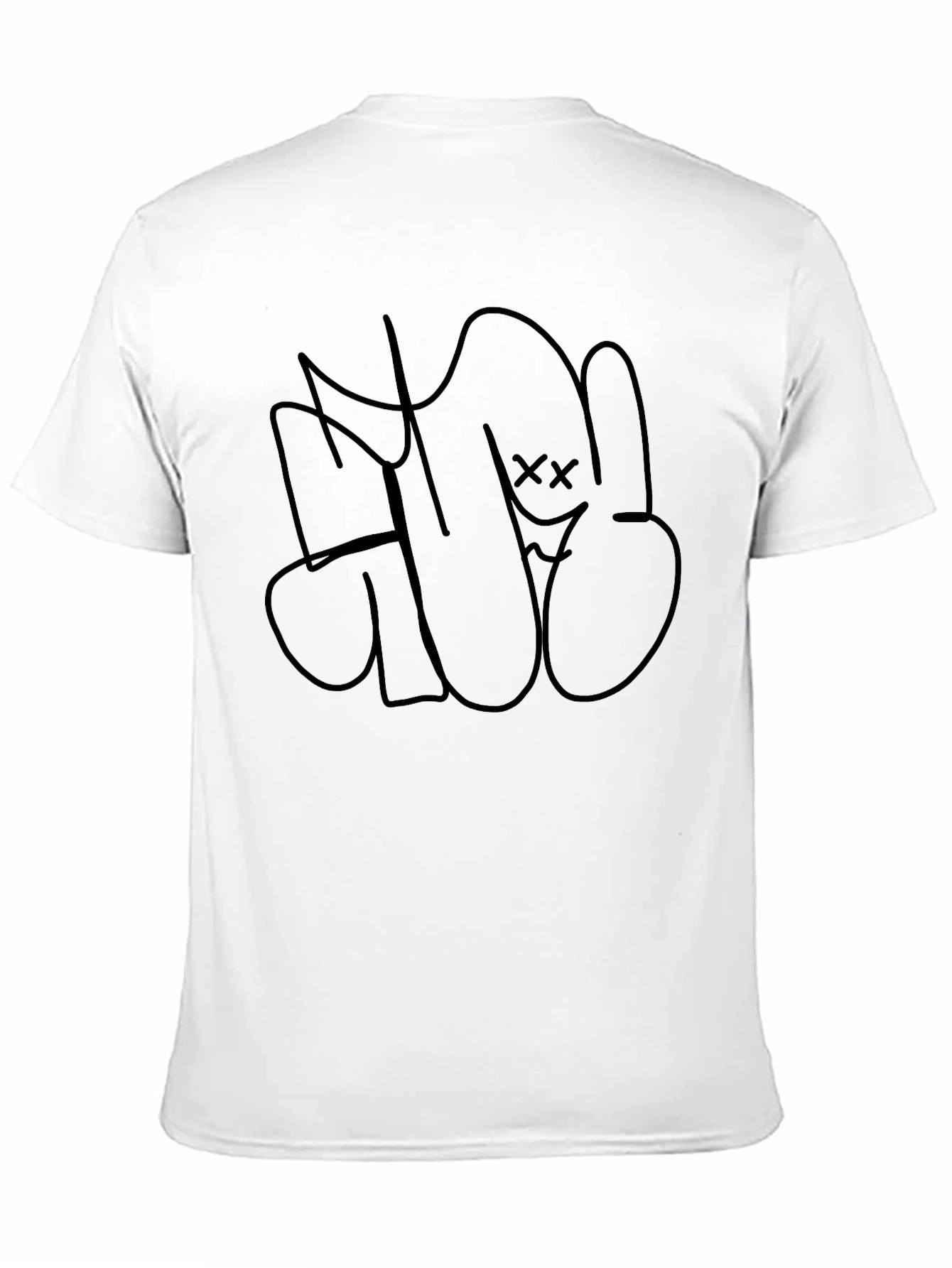 Mens Black Graphic Tee - Street Art Design