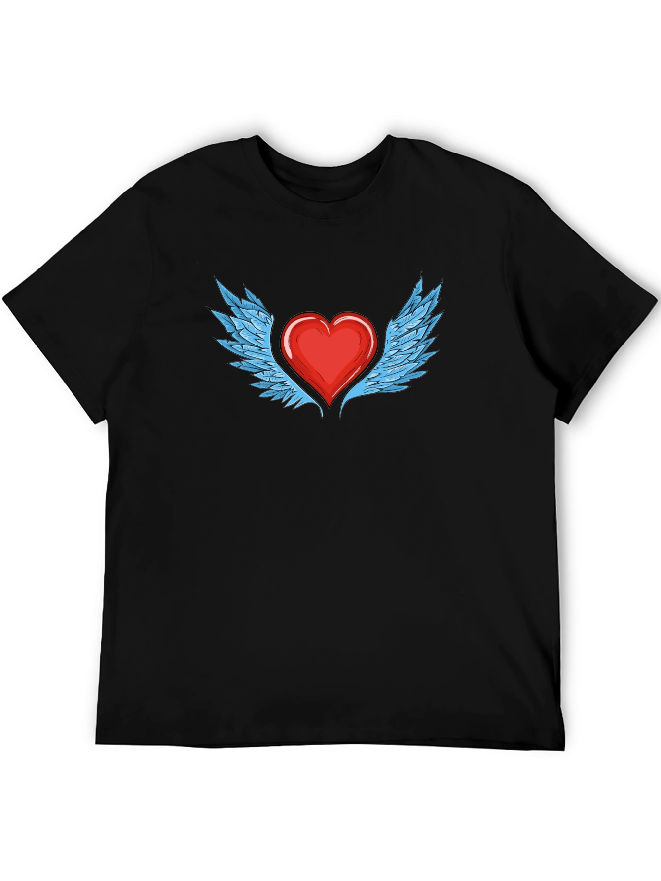 Heart with Wings Graphic T-Shirt - Stylish Black Tee