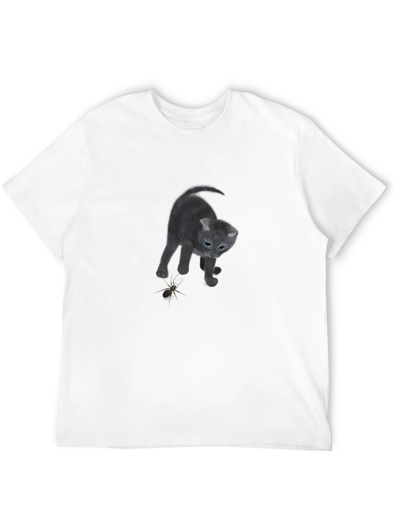 Curious Kitten T-Shirt - Soft Cotton Blend Playful Design
