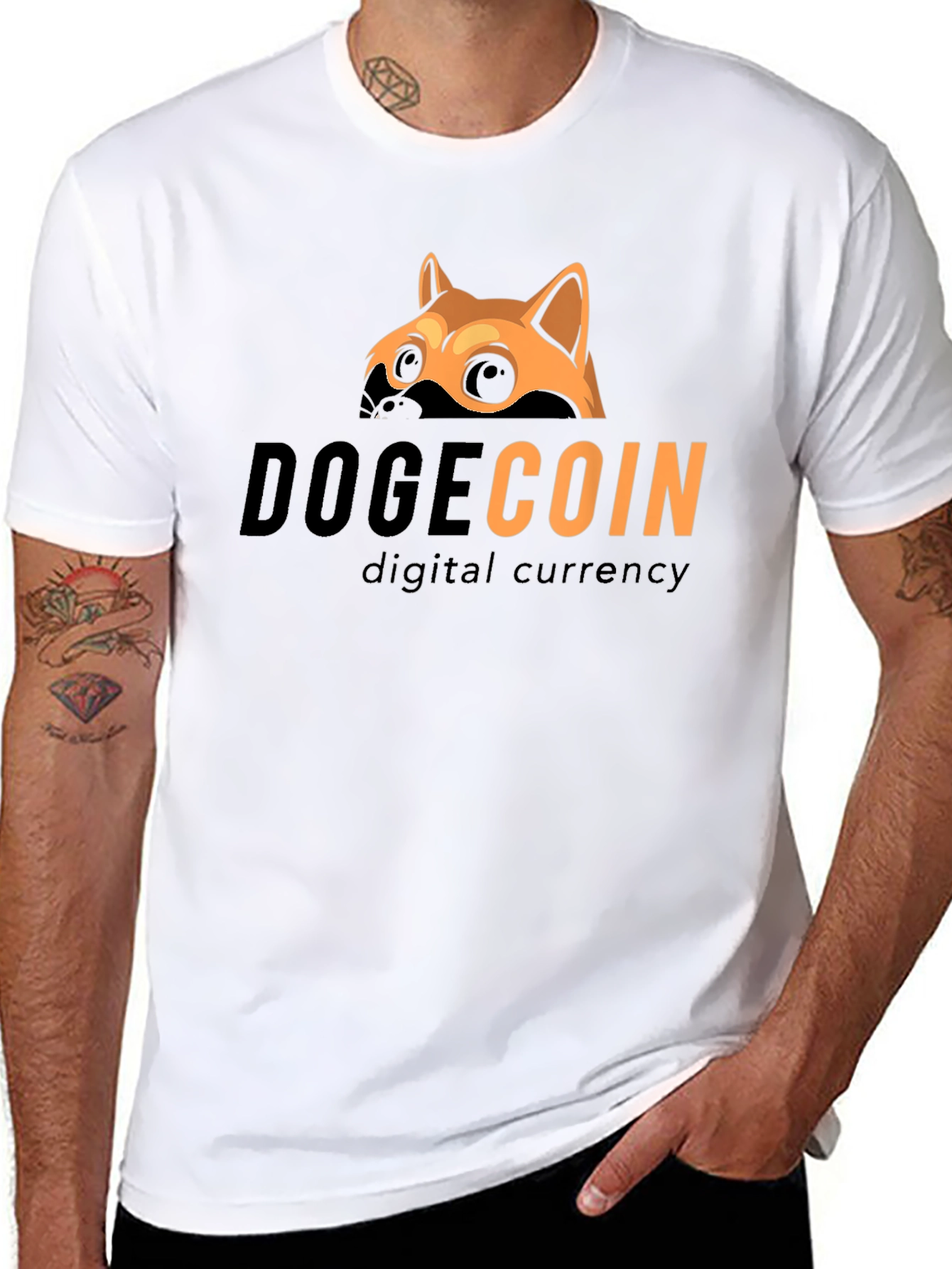 Dogecoin Crypto Black T-Shirt