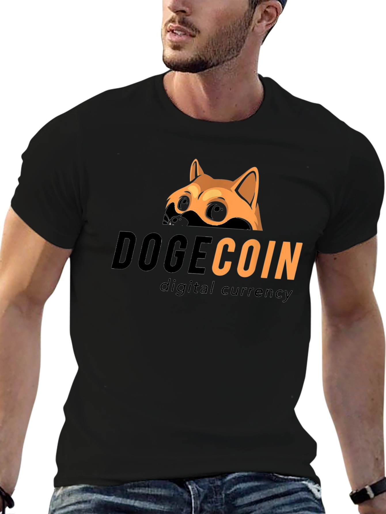 Dogecoin Crypto Black T-Shirt