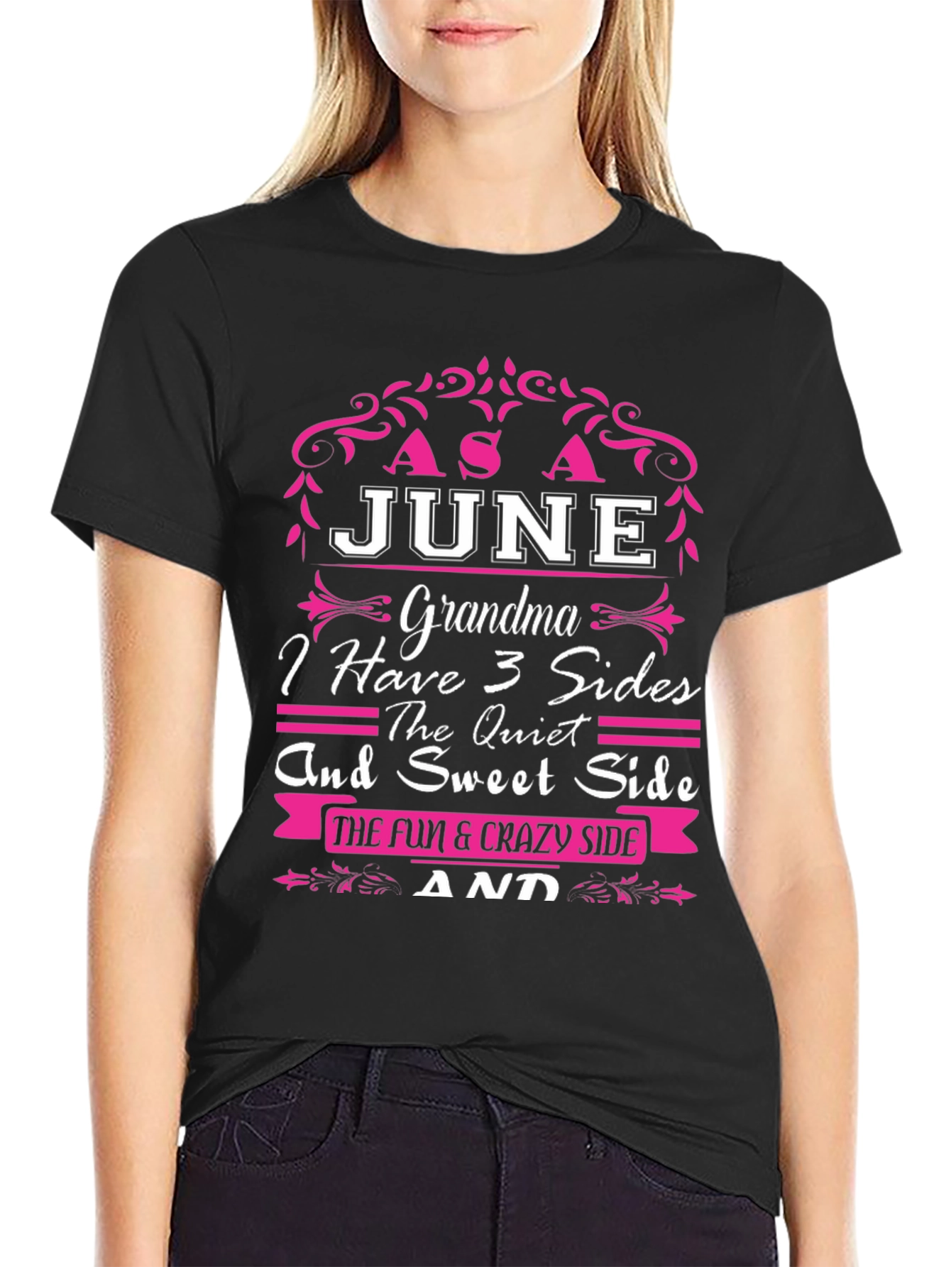 June Grandma 3 Sides T-Shirt