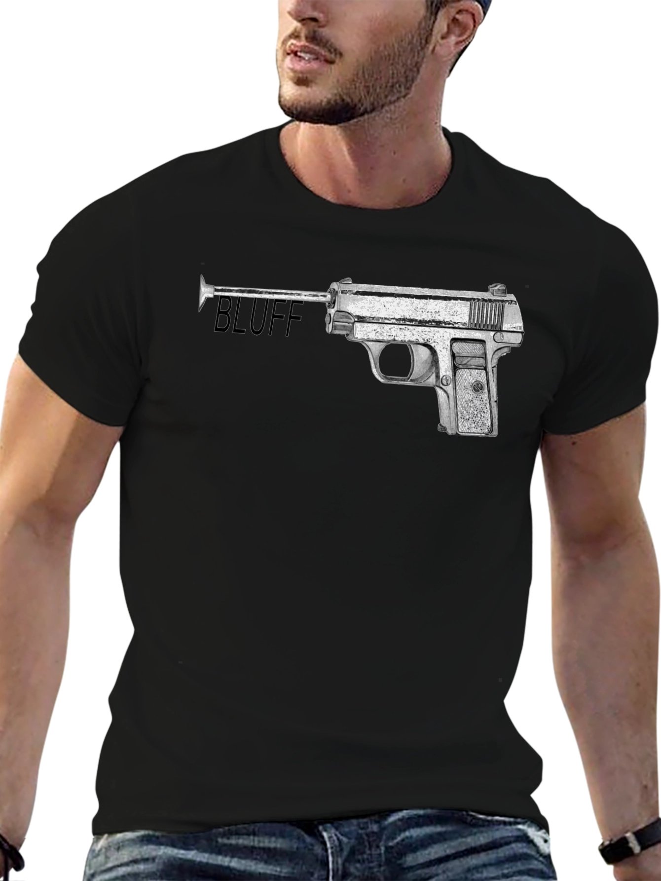 Bluff Gun Graphic Tee - Stylish Statement Shirt