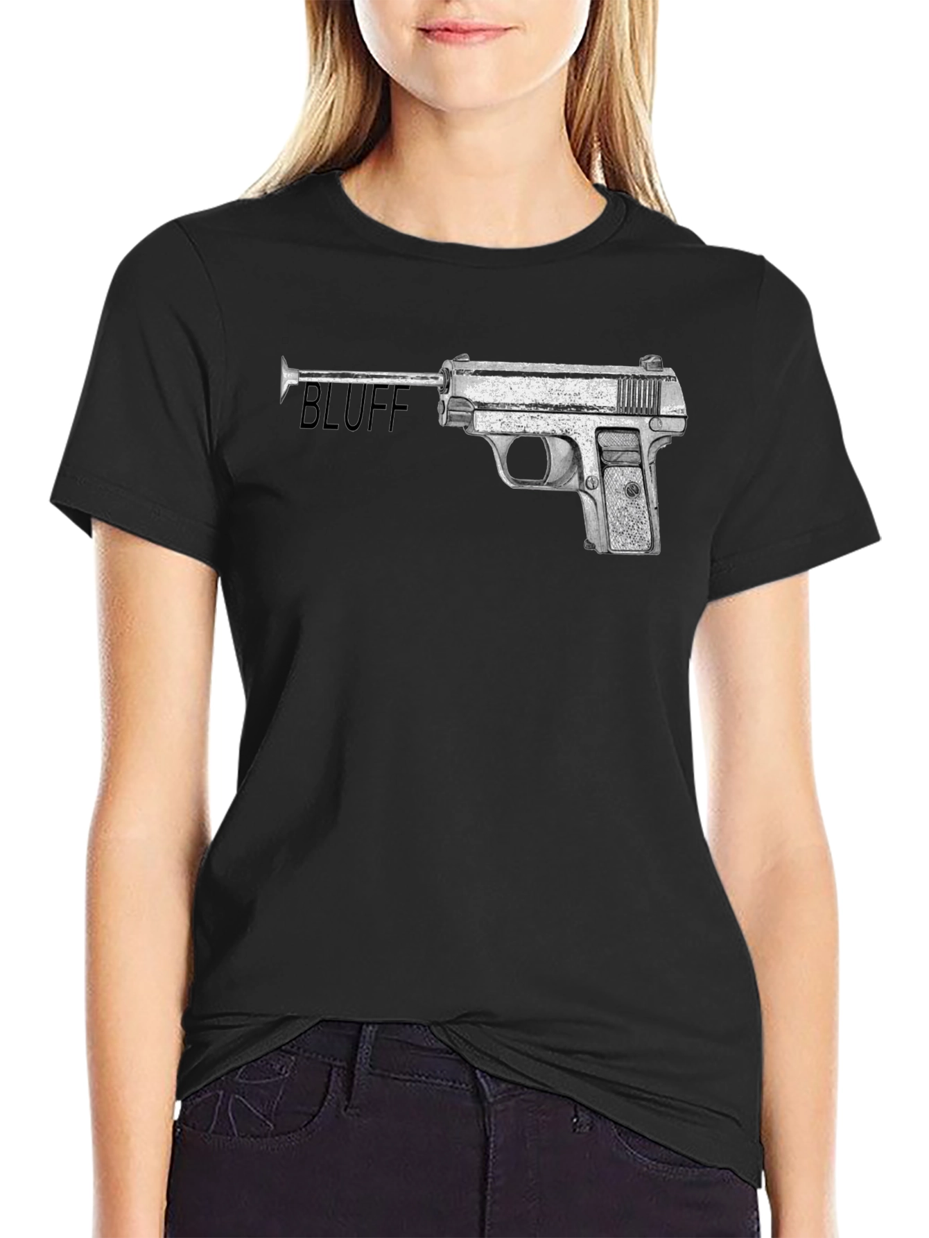 Bluff Gun Graphic Tee - Stylish Statement Shirt