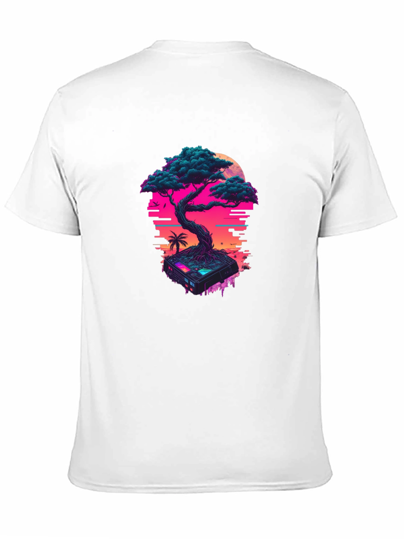 Cyberpunk Bonsai T-Shirt: Glitchwave Aesthetic
