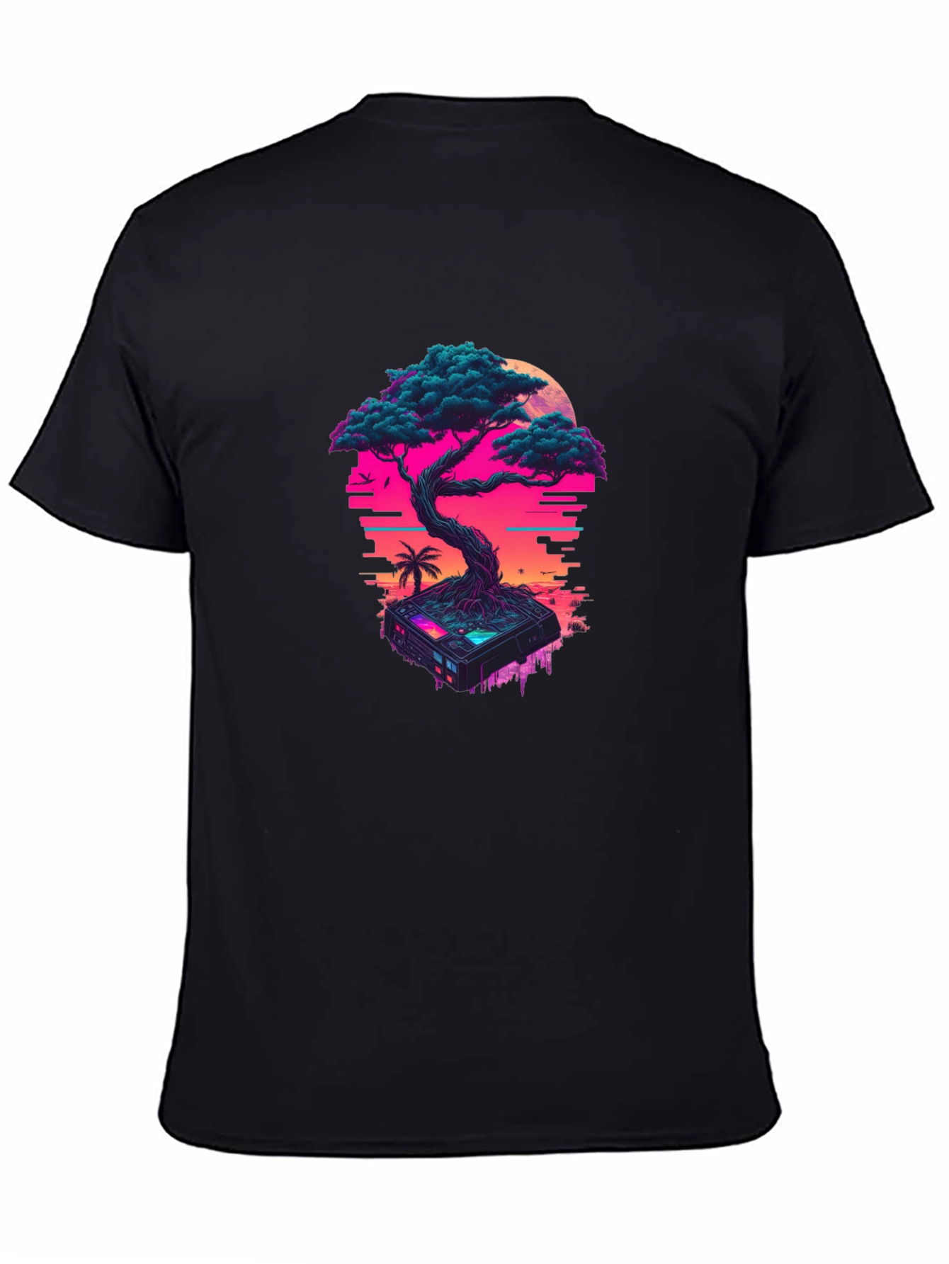 Cyberpunk Bonsai T-Shirt: Glitchwave Aesthetic