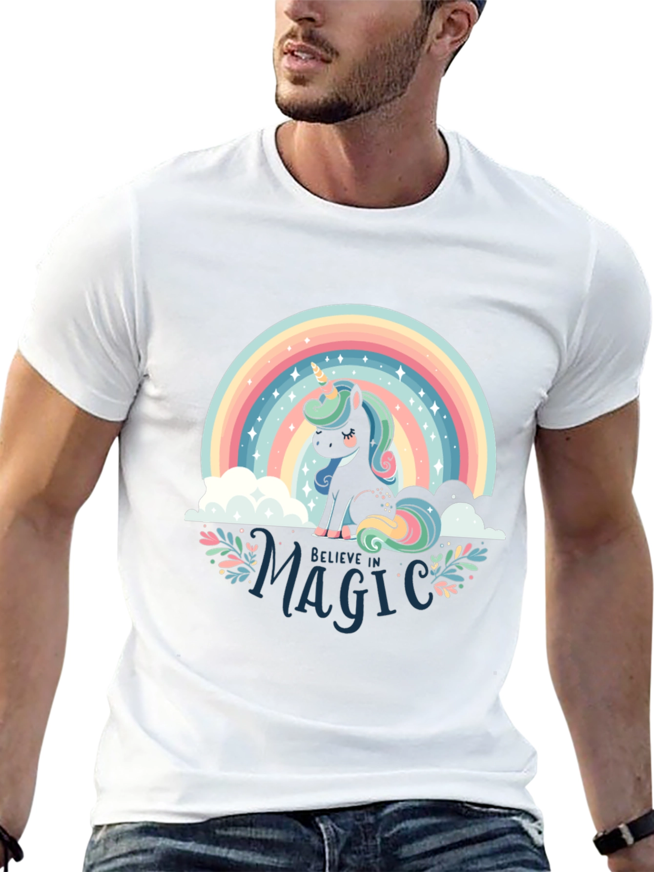 Believe in Magic Unicorn Rainbow T-Shirt
