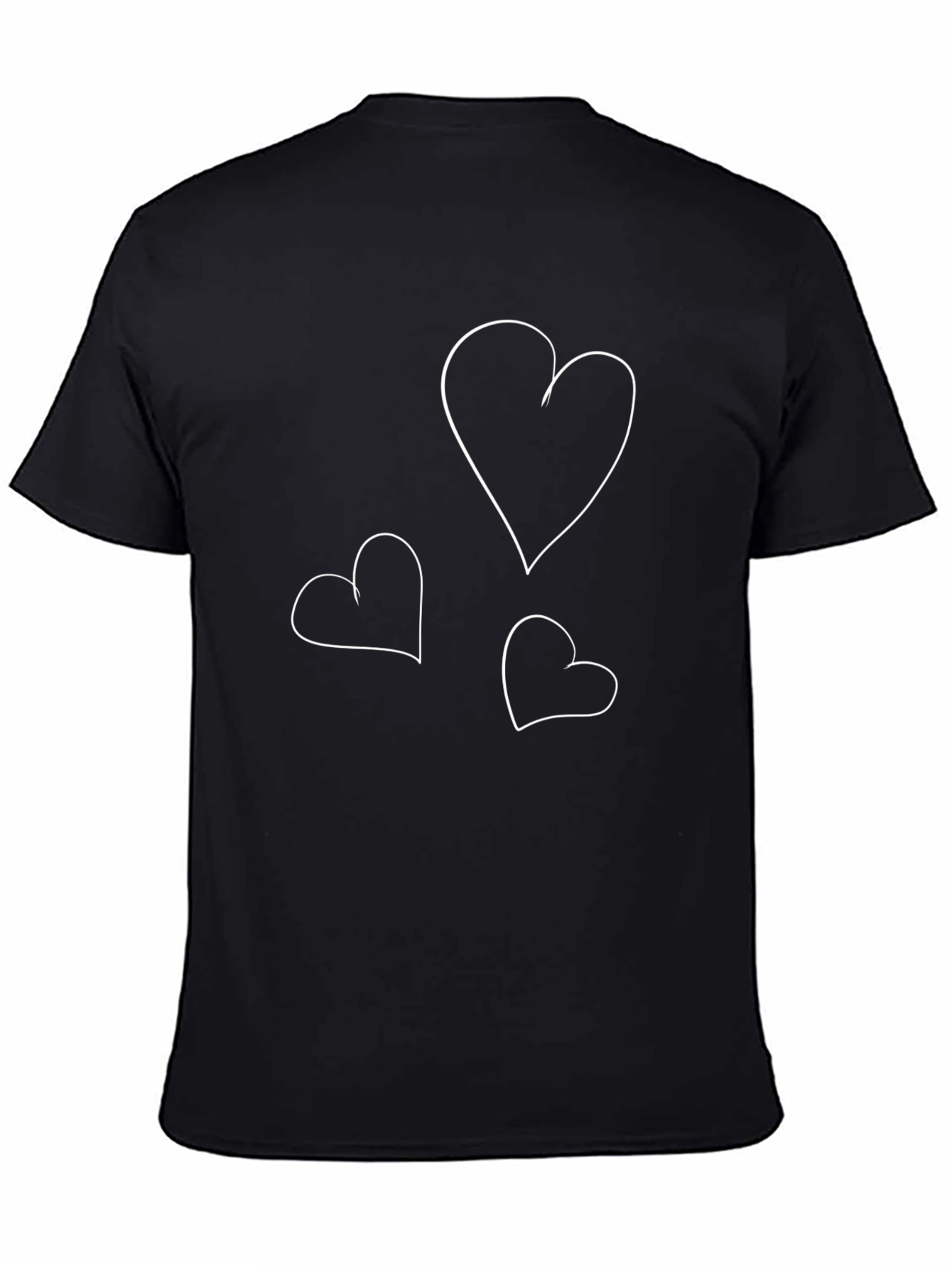 Heart Line Art Tee - Black Casual Wear