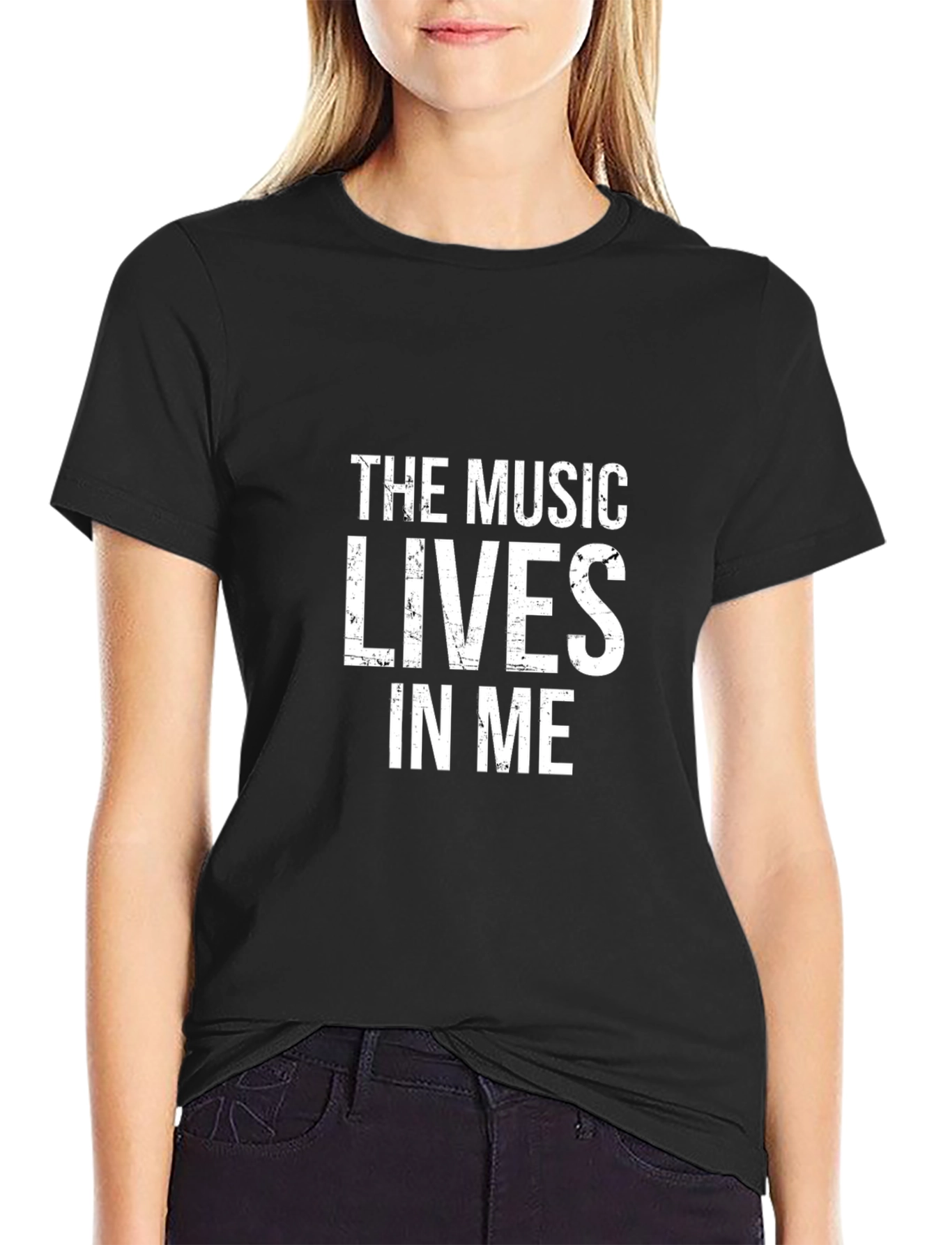 The Music Lives In Me Graphic Tee - Black