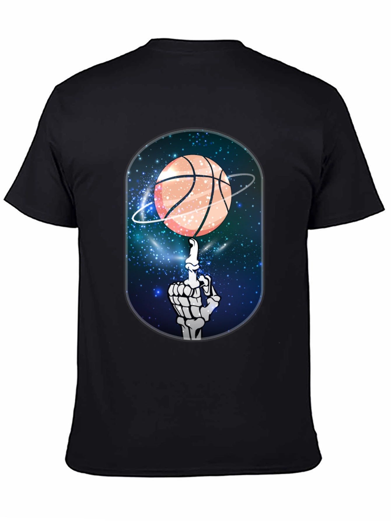 Basketball Galaxy Skeleton Graphic Tee