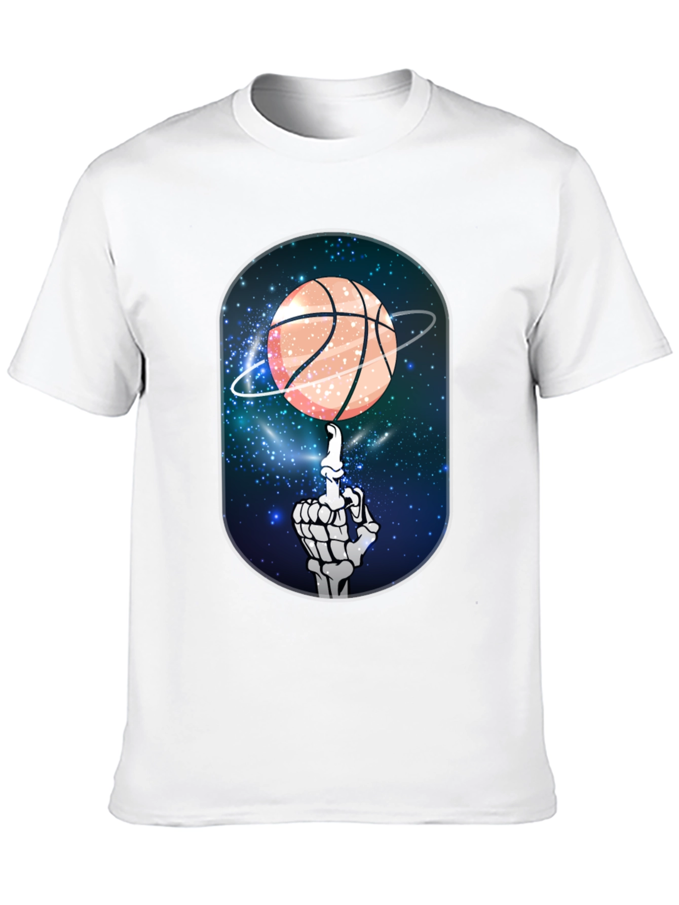 Basketball Galaxy Skeleton Graphic Tee