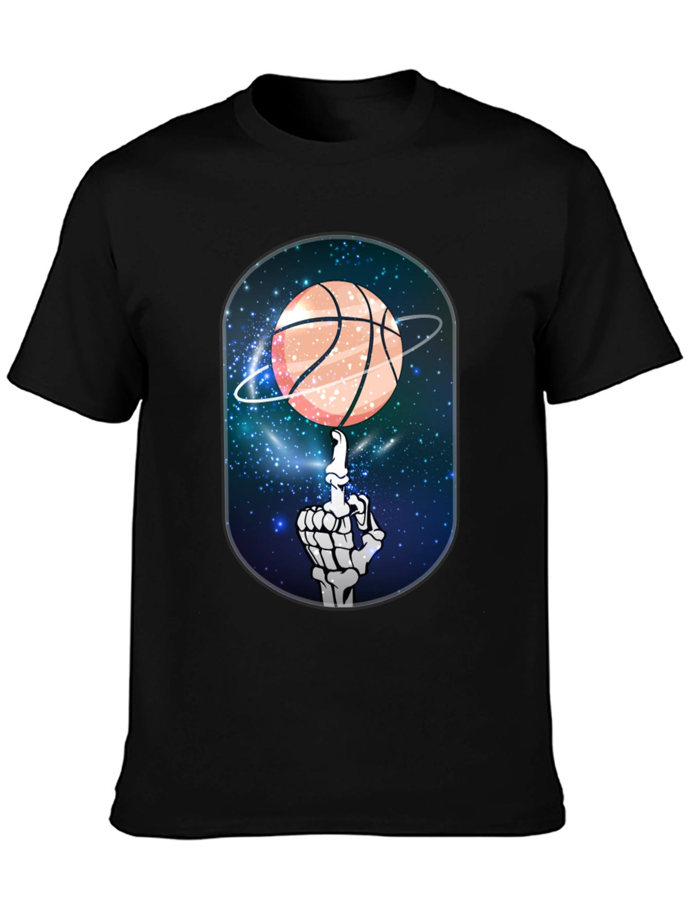 Basketball Galaxy Skeleton Graphic Tee