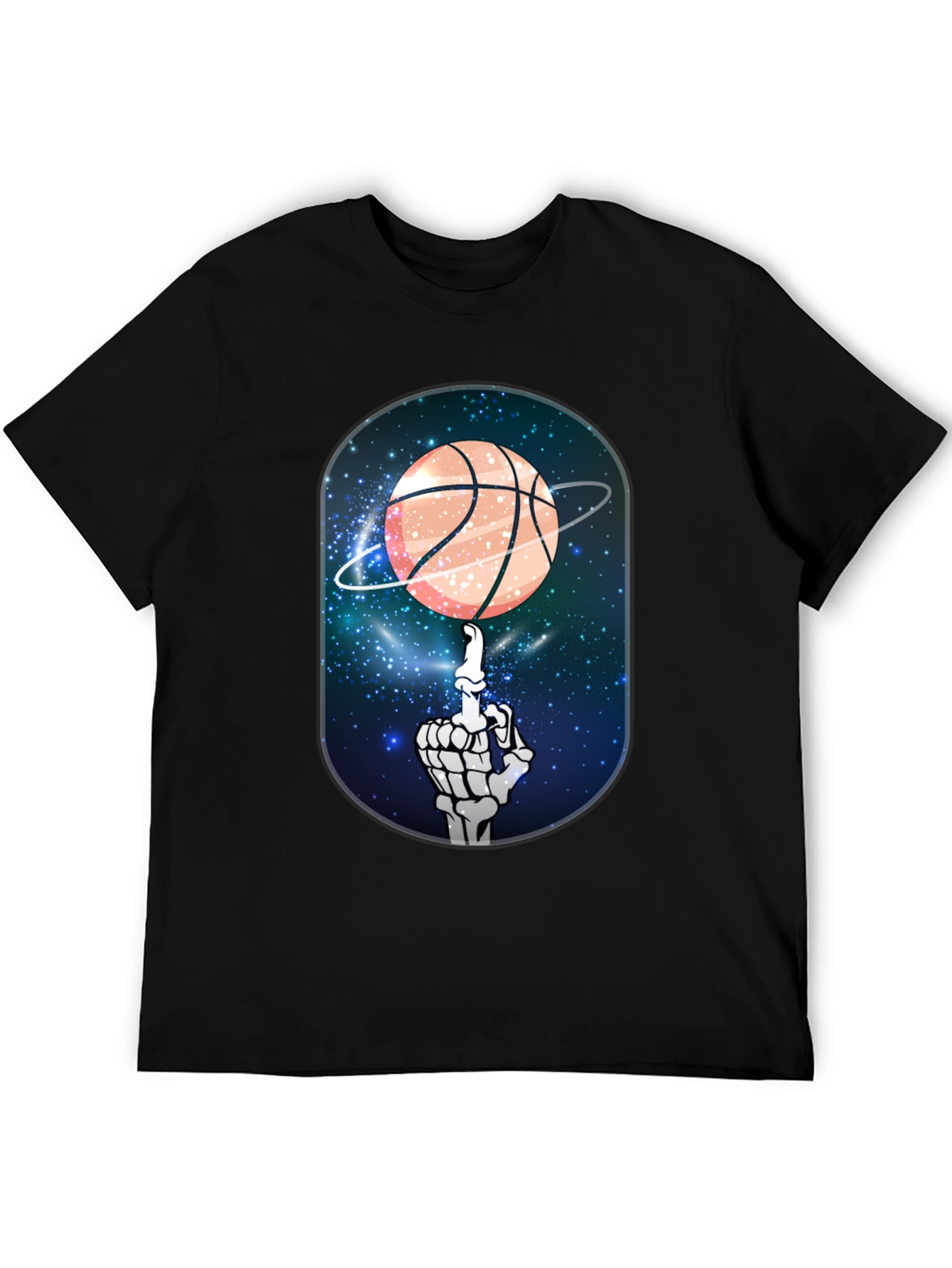 Basketball Galaxy Skeleton Graphic Tee