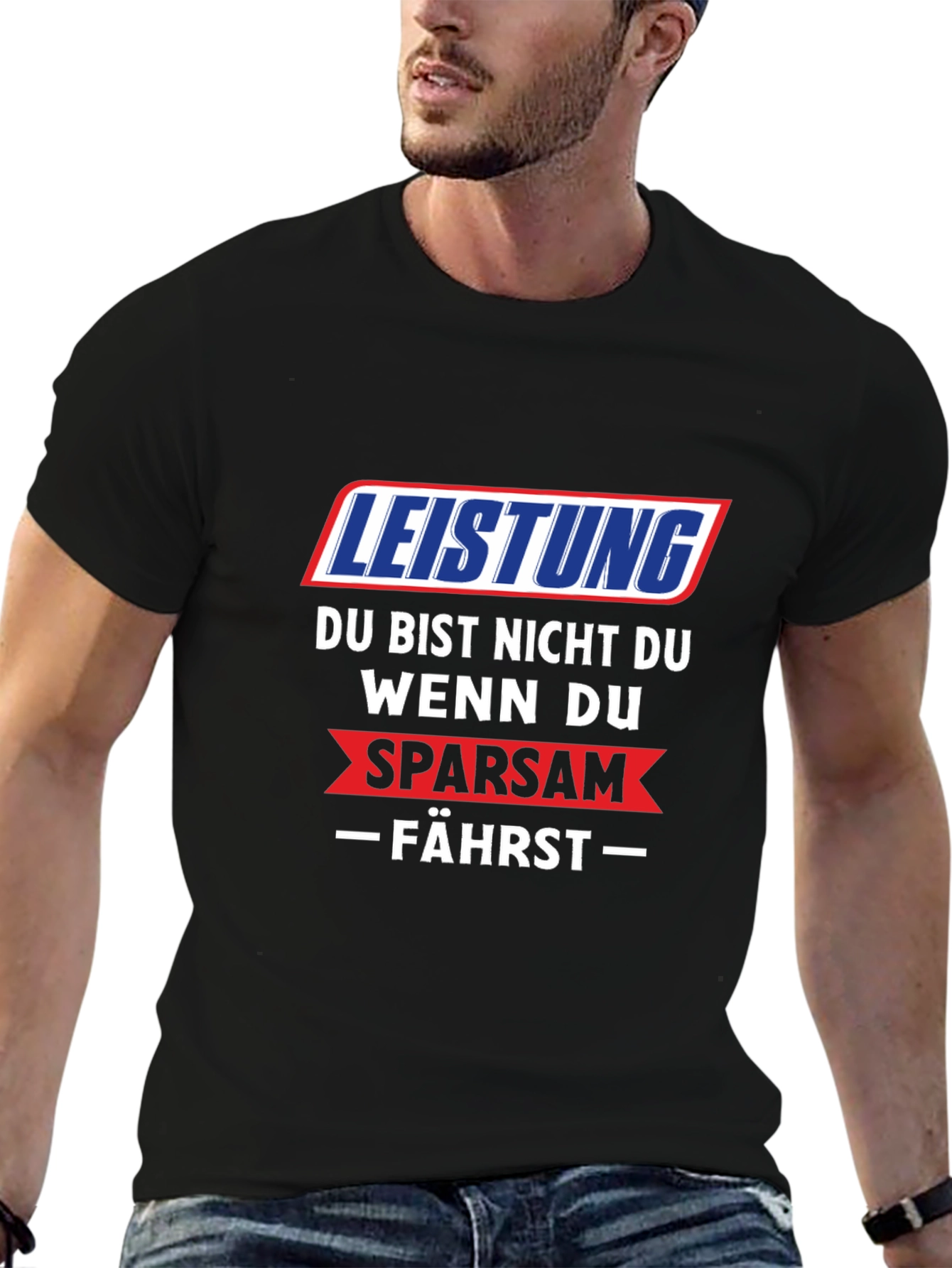 Leistung Sparsam Graphic Tee - Mens Black T-Shirt