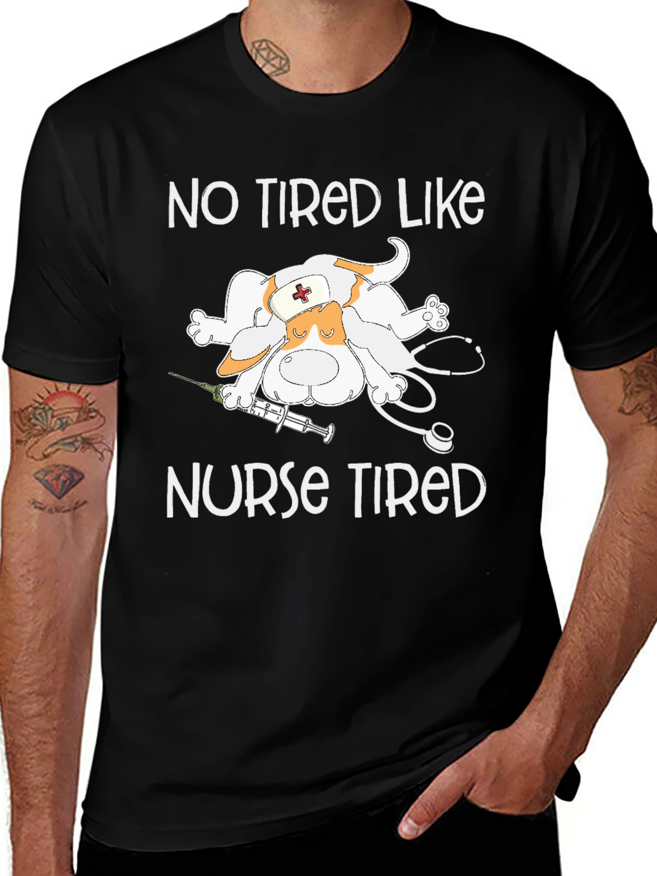 Funny Nurse Tired Graphic T-Shirt