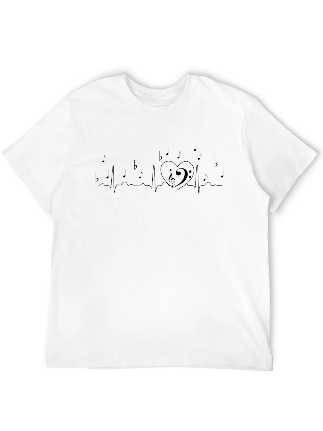 Musical Heartbeat T-Shirt - Black Music Lover Tee
