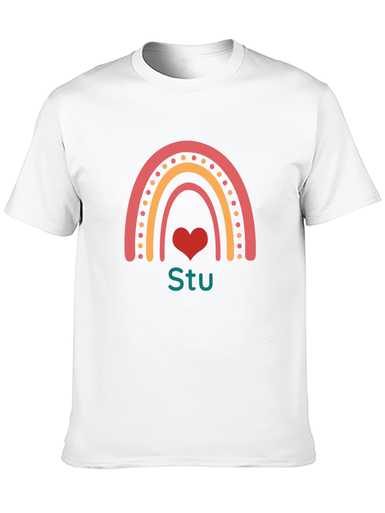 Rainbow Heart Stu T-Shirt - Black