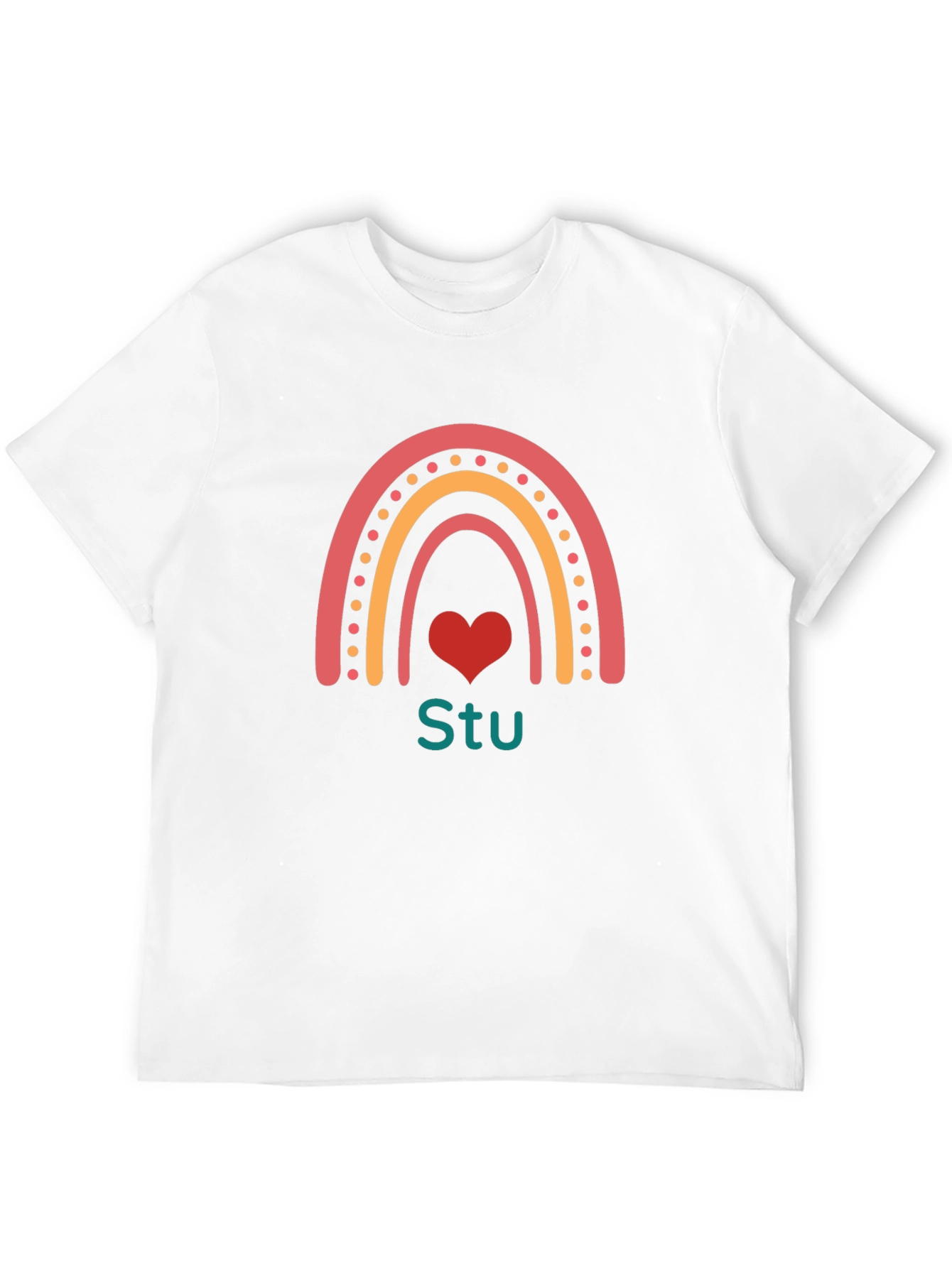 Rainbow Heart Stu T-Shirt - Black