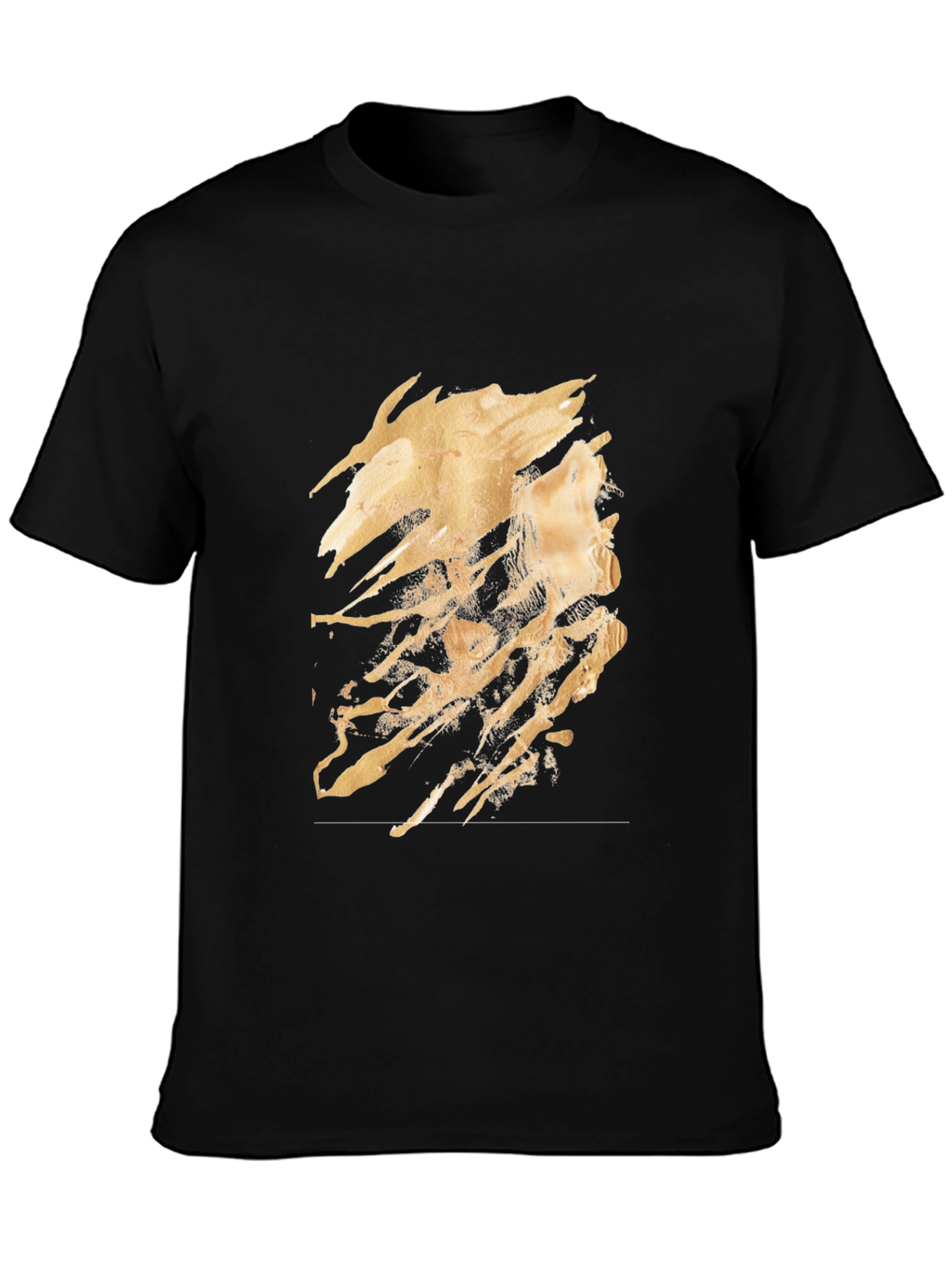 Abstract Gold Design Black T-Shirt