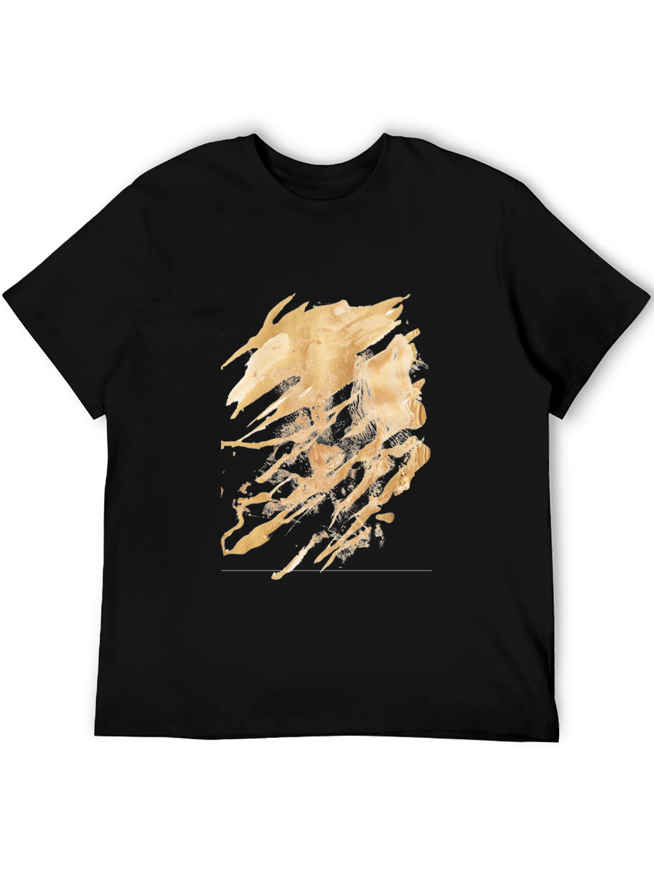 Abstract Gold Design Black T-Shirt