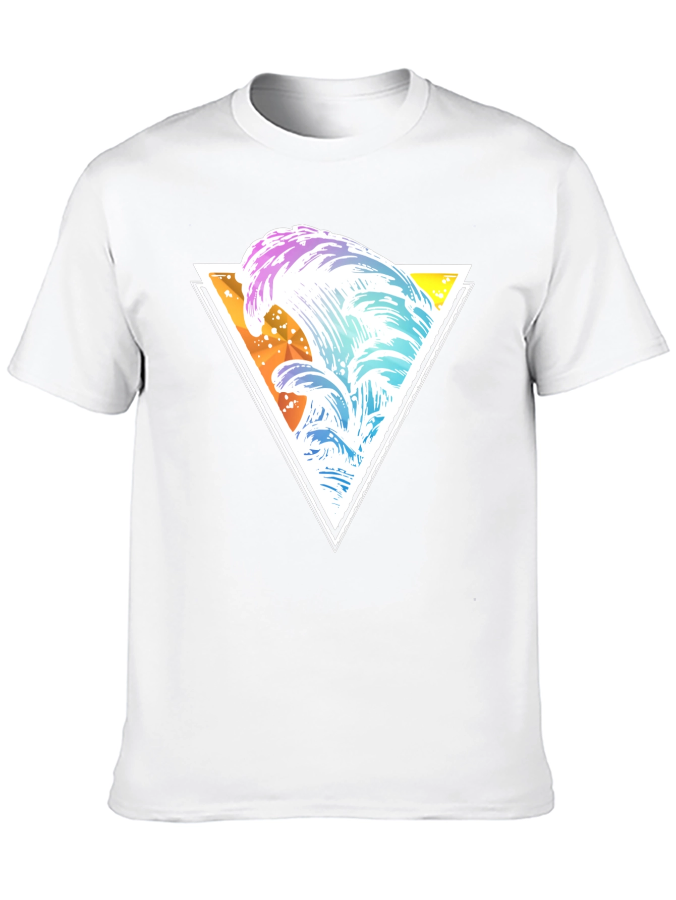 Wave Triangle Graphic Tee - Black