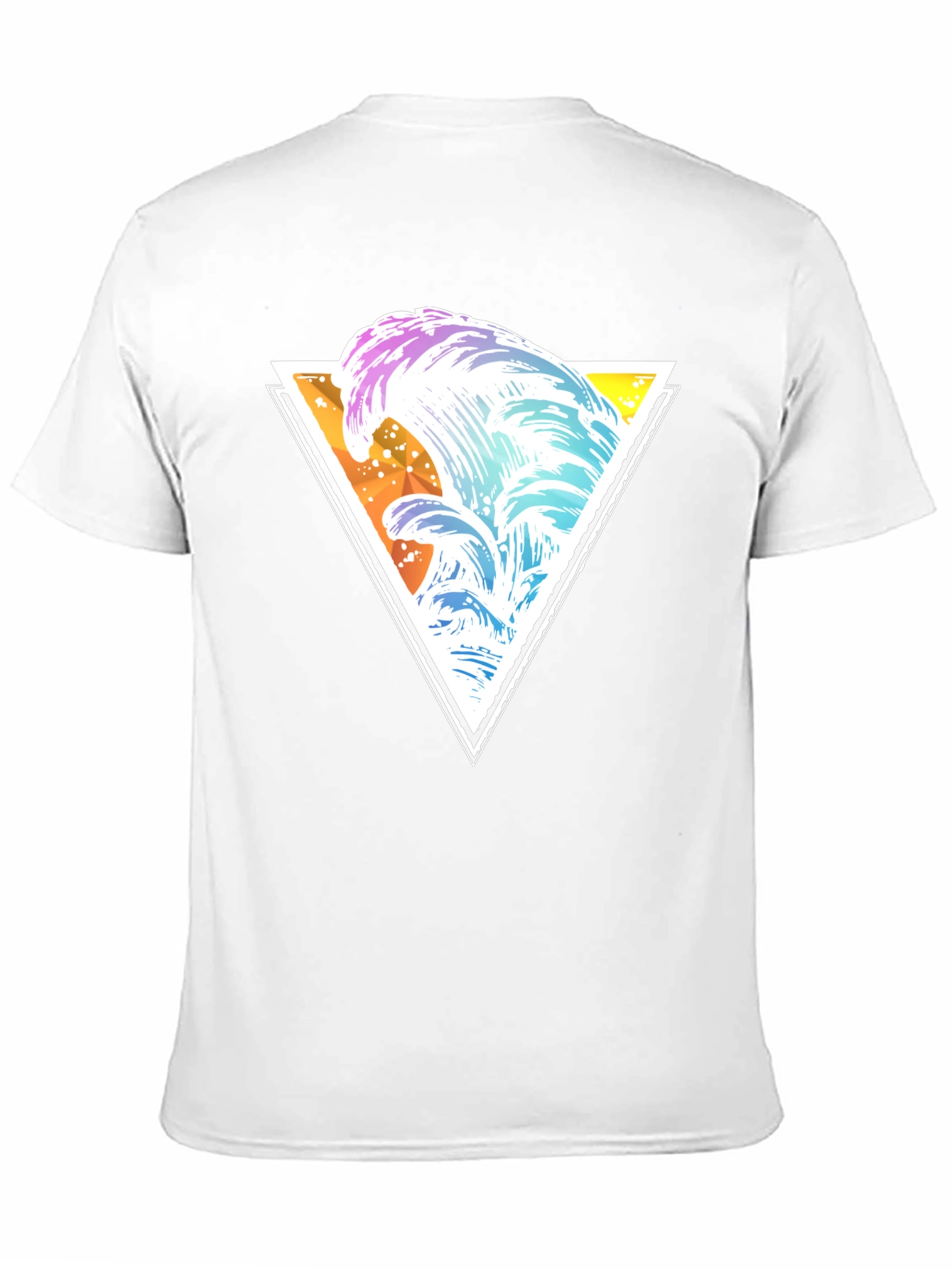 Wave Triangle Graphic Tee - Black
