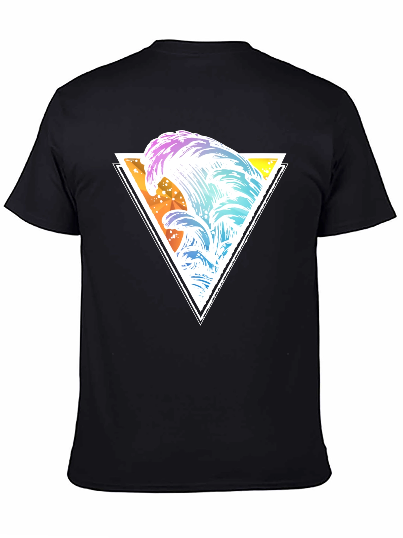 Wave Triangle Graphic Tee - Black