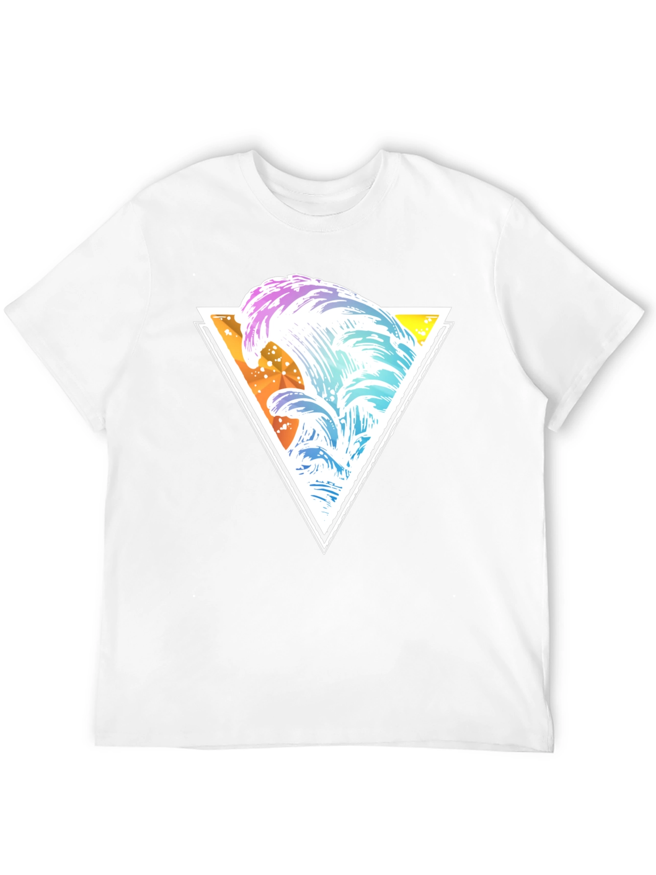 Wave Triangle Graphic Tee - Black