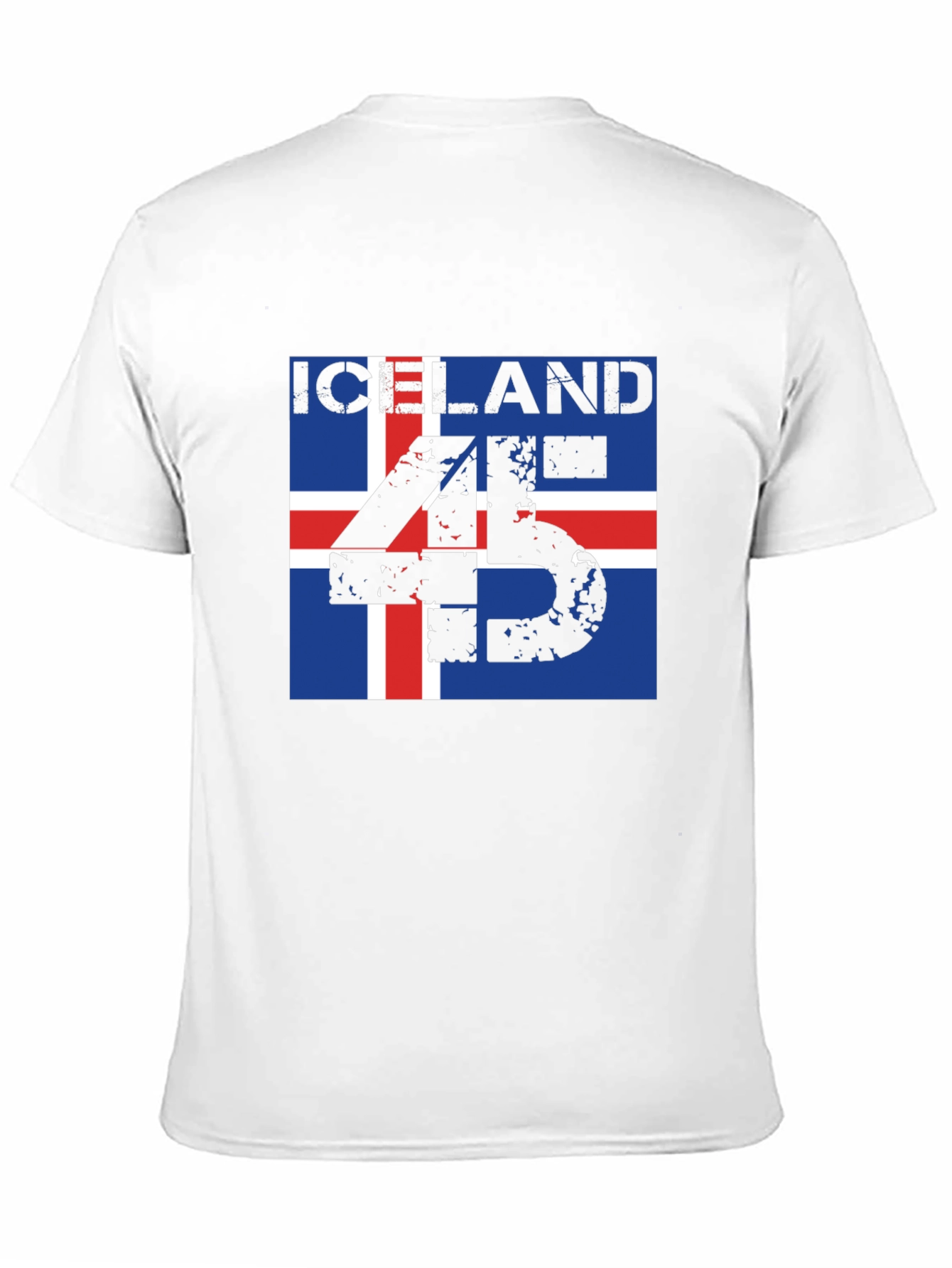 Iceland Flag T-Shirt - Distressed 45 Design