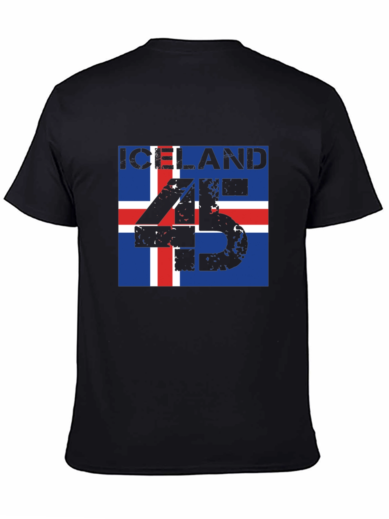 Iceland Flag T-Shirt - Distressed 45 Design